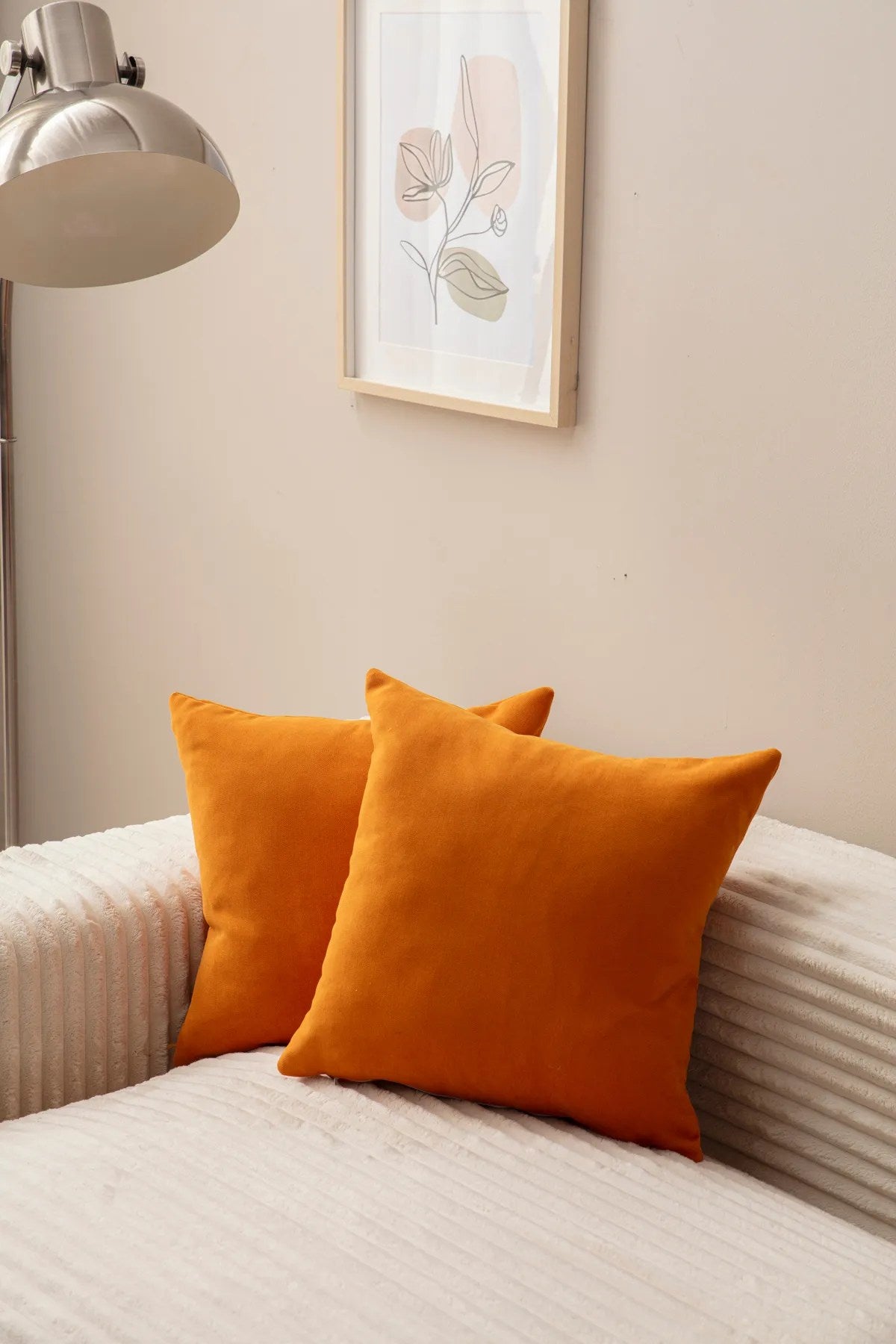 Conjunto de capas de almofada – 43 x 43 cm – Laranja – Poliéster