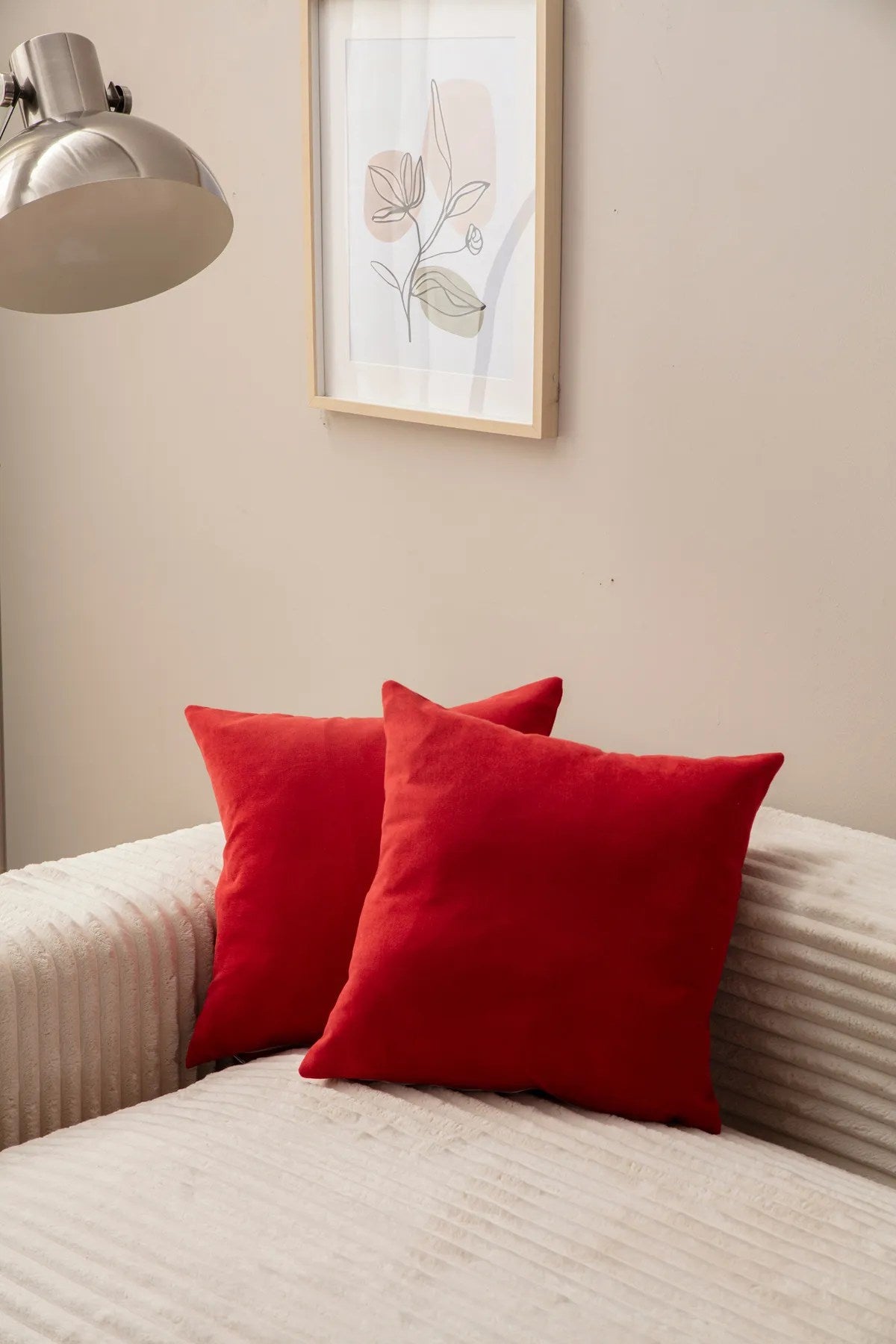 Conjunto de capa de almofada – 43 x 43 cm – Vermelho – 100% Poliéster