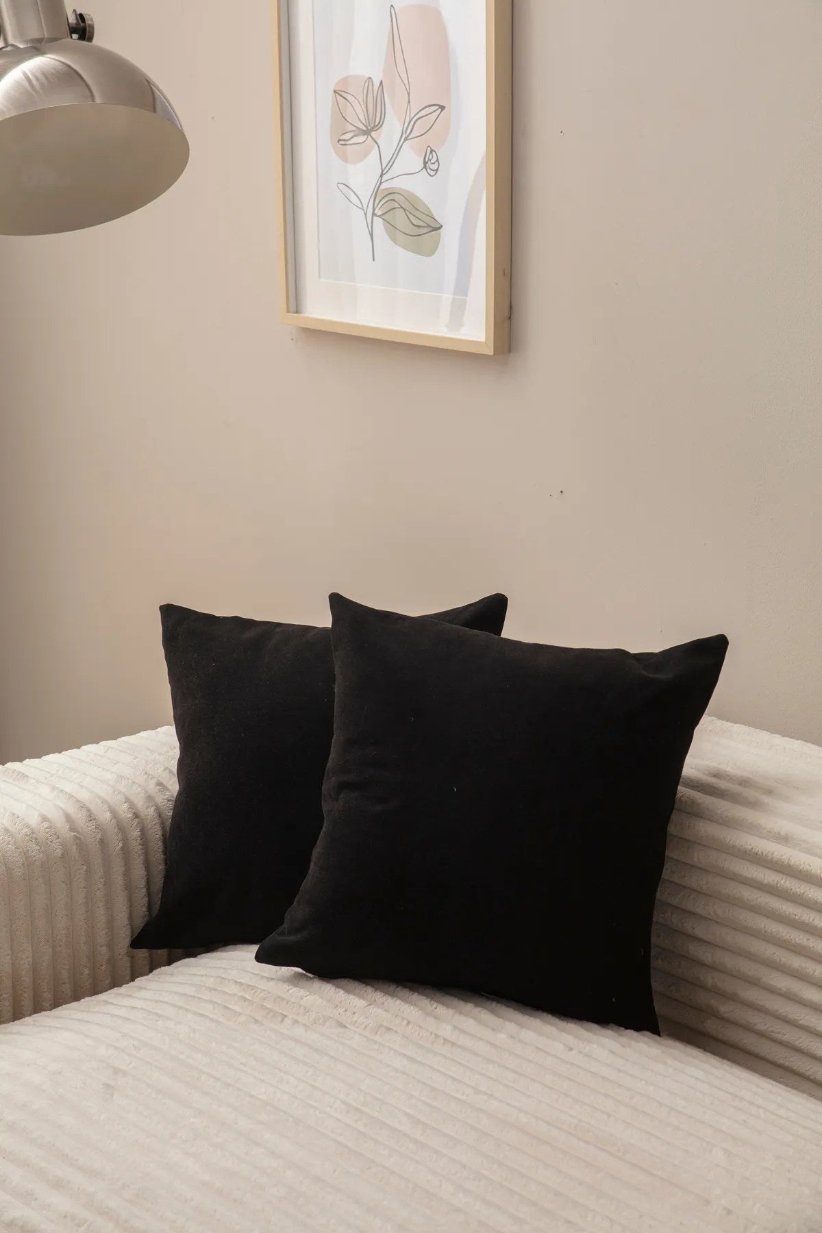 Conjunto de capa de almofada – 43 x 43 cm – Preto – 100% Poliéster