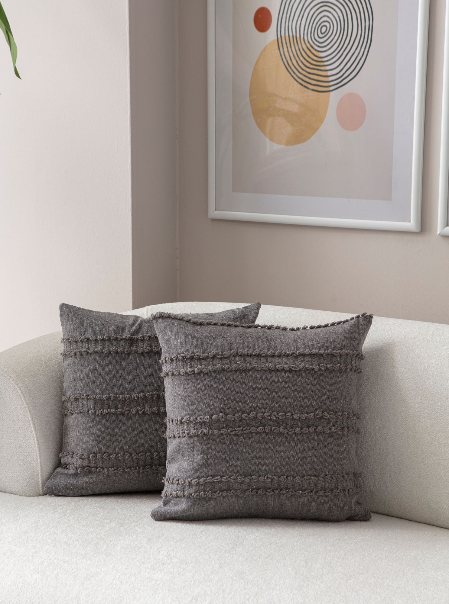 Capa de Almofada – 43 x 43 cm – Cinza – Poliéster