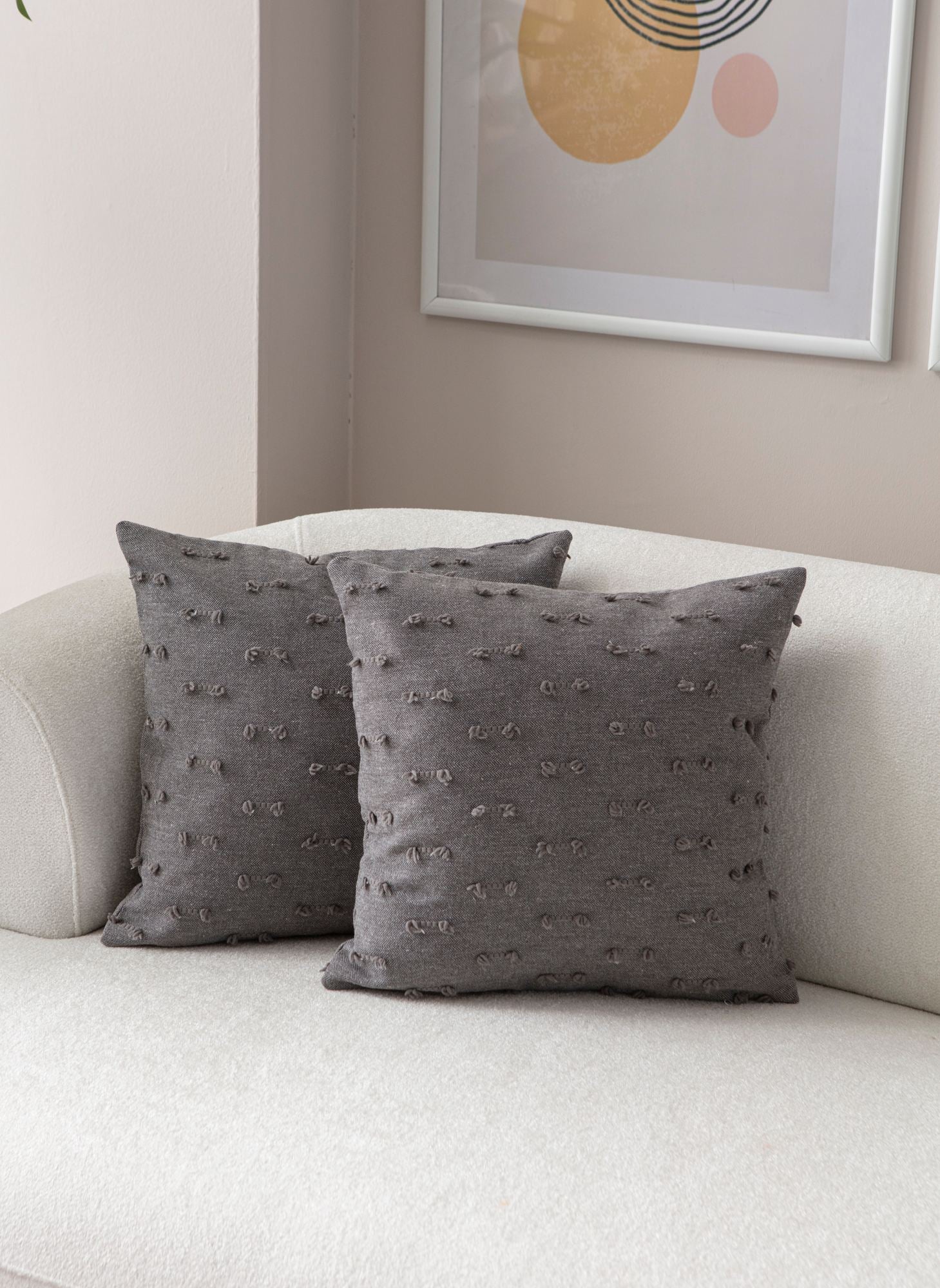 Conjunto de capa de almofada – 43 x 43 cm – Cinza – Poliéster