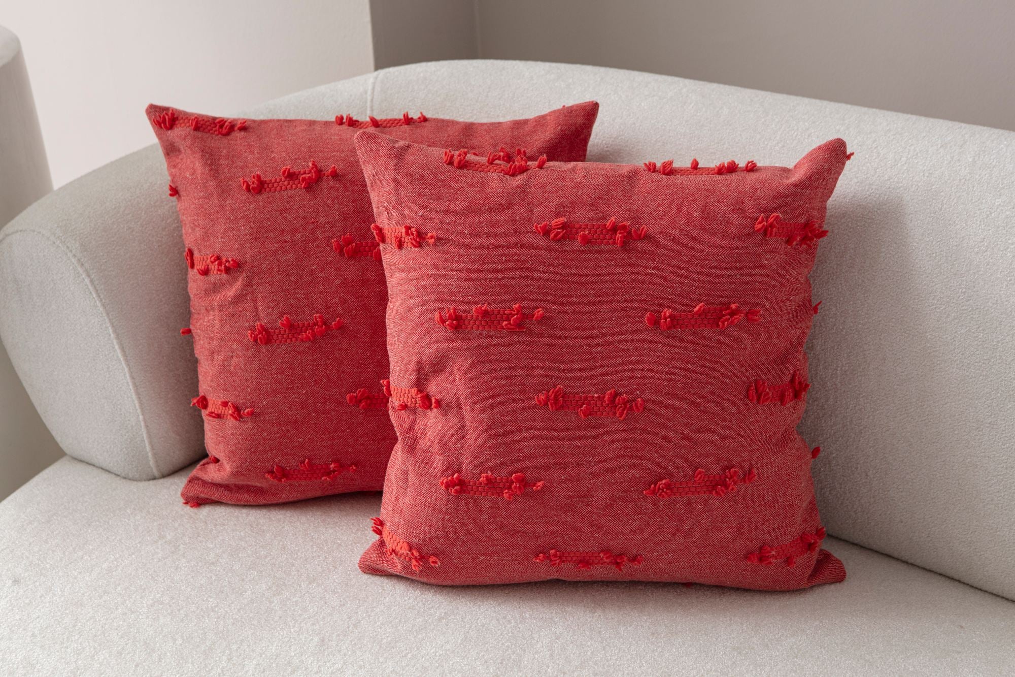 Conjunto de capas de almofada – 43 x 43 cm – Vermelho – Poliéster