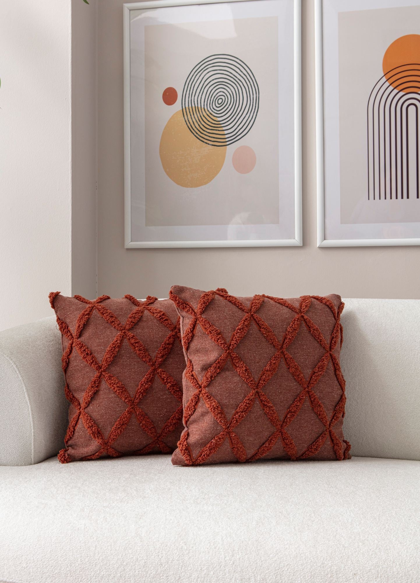 Conjunto de capas de almofada – 43 x 43 cm – Vermelho – Poliéster