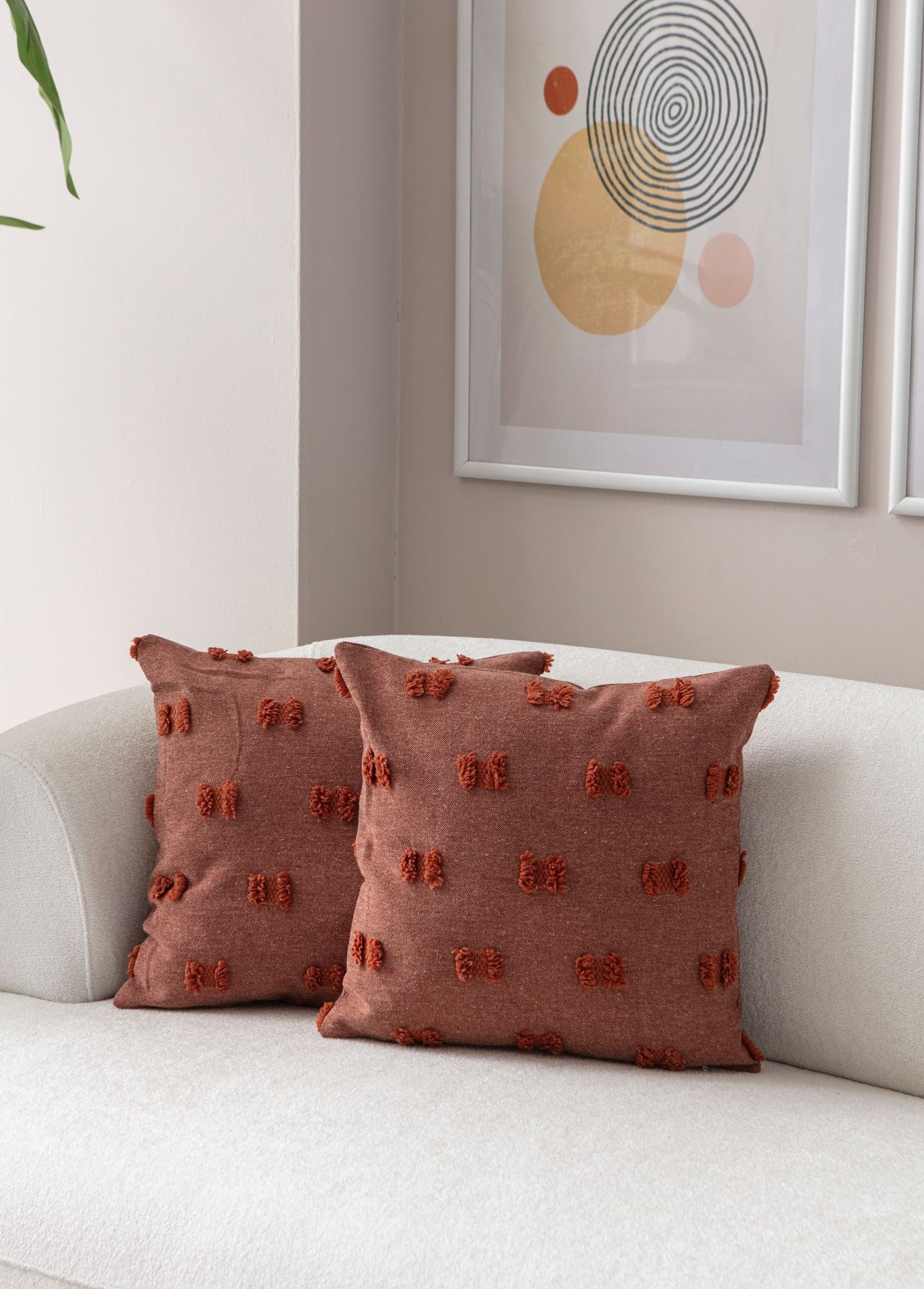 Conjunto de capas de almofada – 43 x 43 cm – Vermelho – 100% poliéster