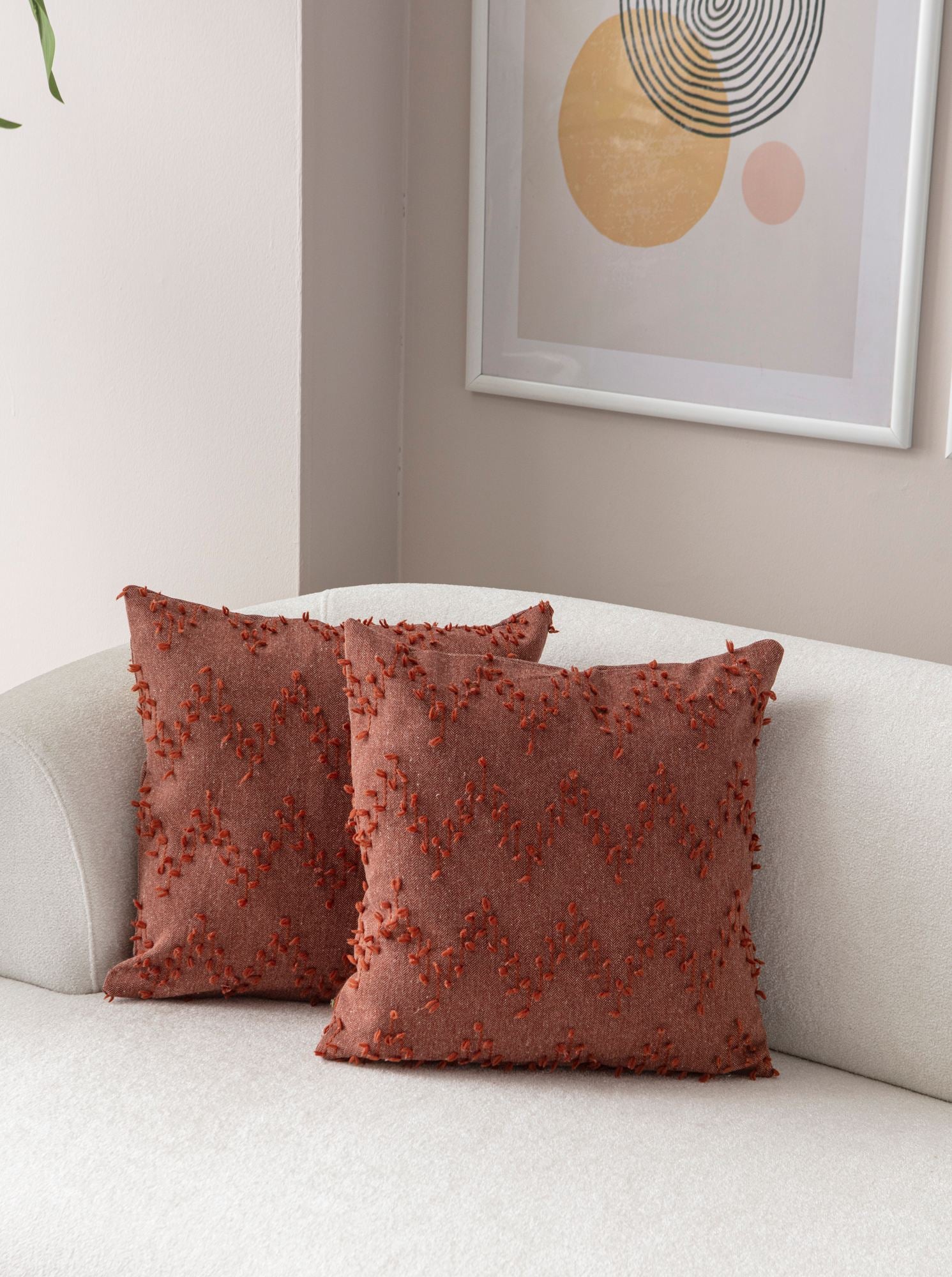 Conjunto de capa de almofada (2 peças) - Azulejo Vermelho