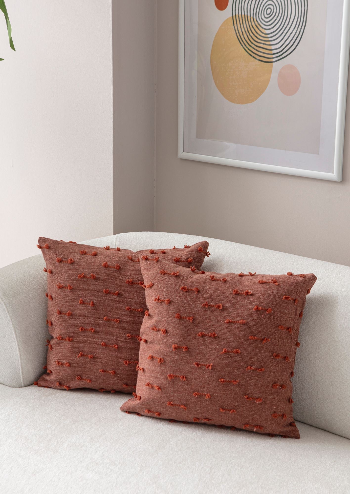 Conjunto de capa de almofada – 43 x 43 cm – Vermelho – Poliéster