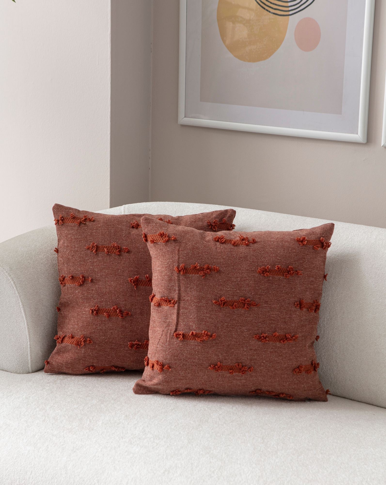 Conjunto de capa de almofada – 43 x 43 cm – Vermelho – Poliéster