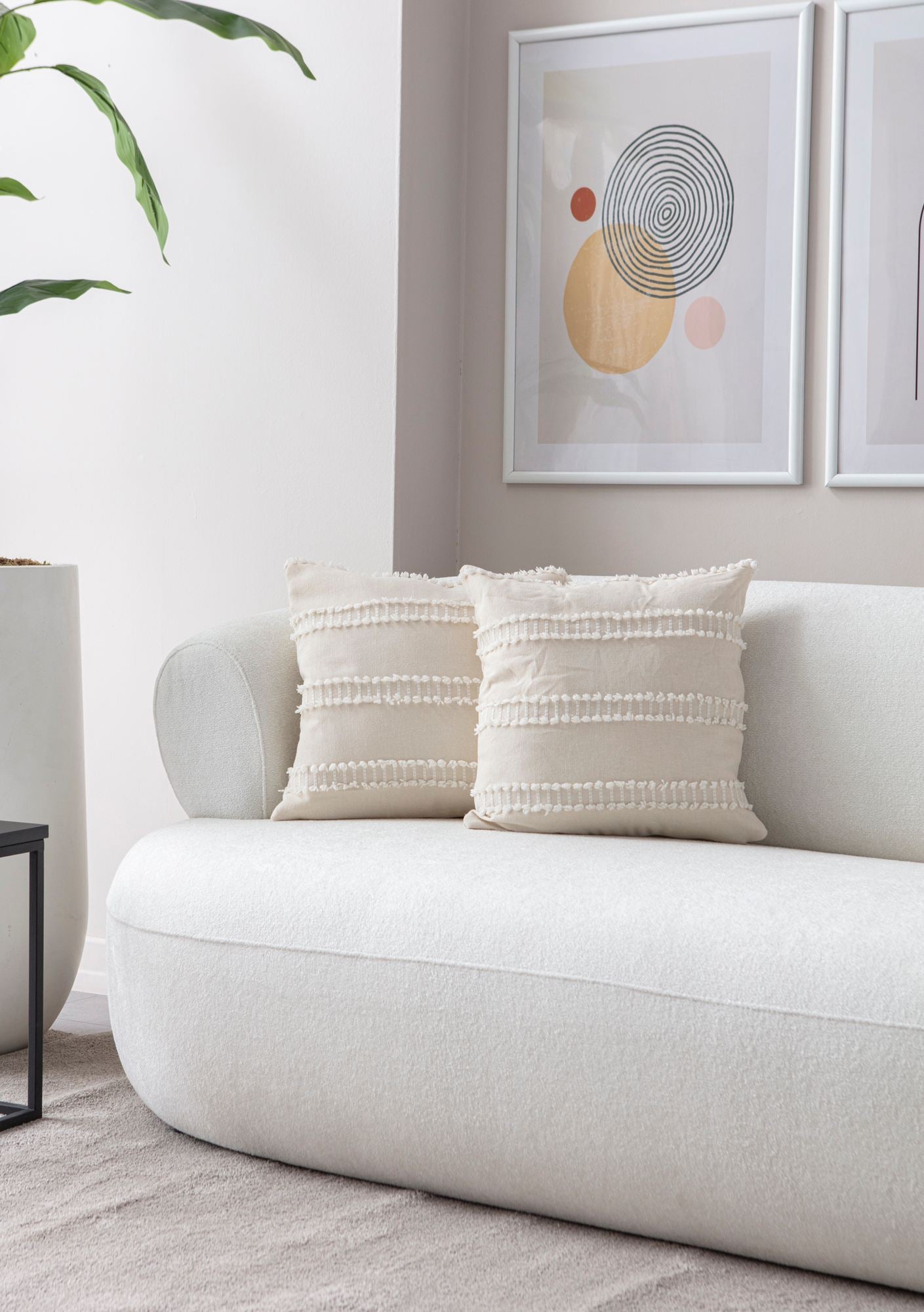 Conjunto de capas de almofada – 43 x 43 cm – Creme – Poliéster
