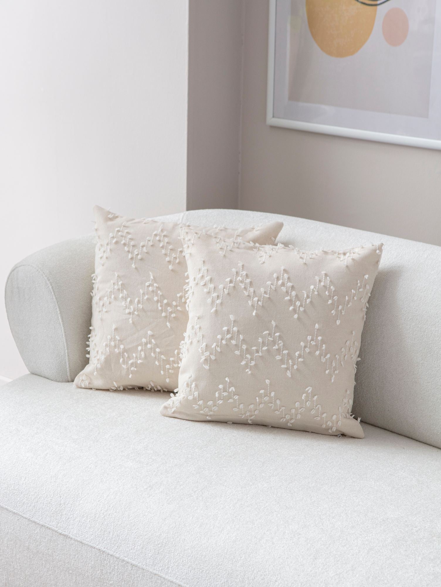 Conjunto de capa de almofada (2 peças) - Creme