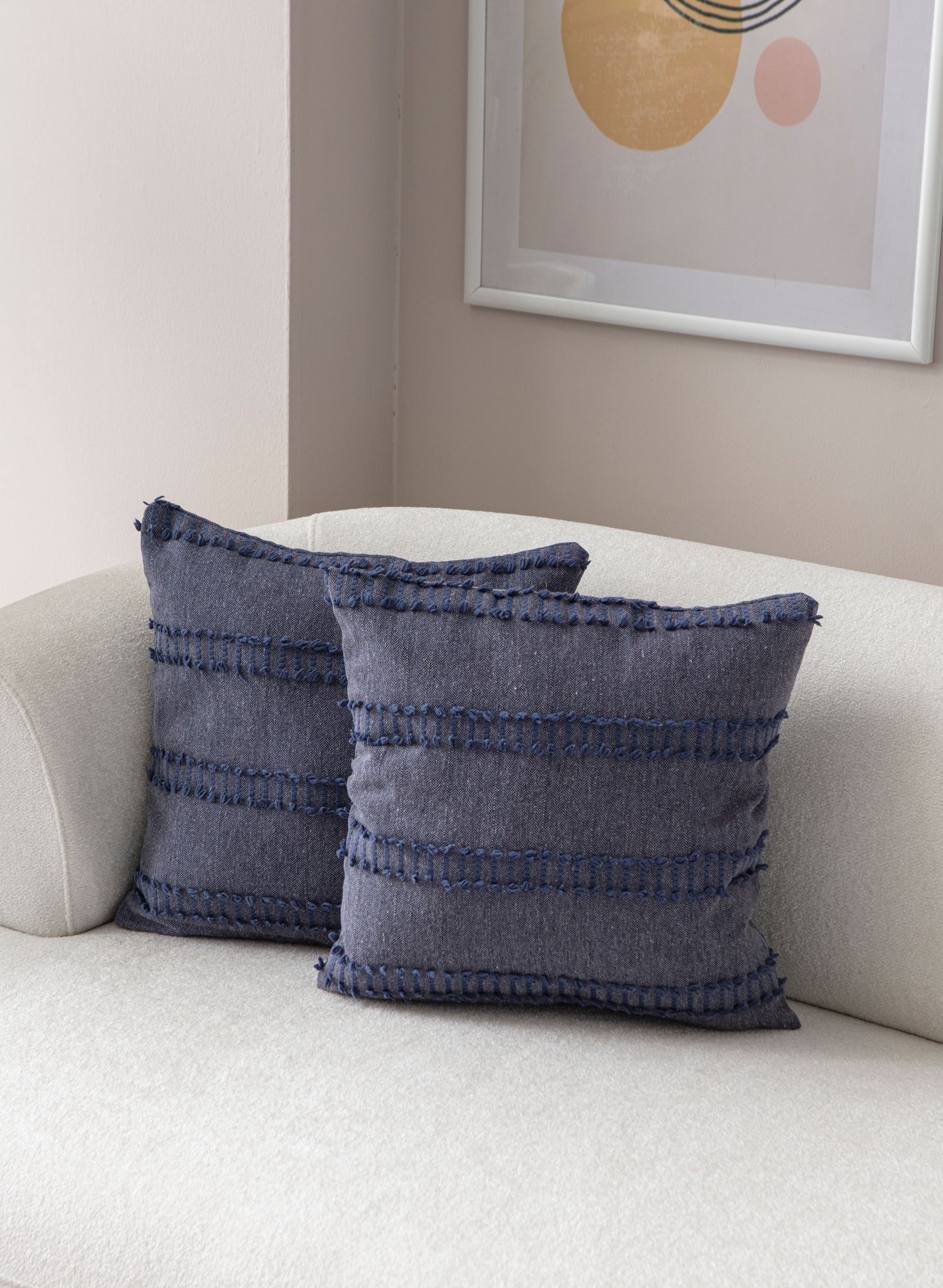 Conjunto de capa de almofada – 43 x 43 cm – Azul – Poliester