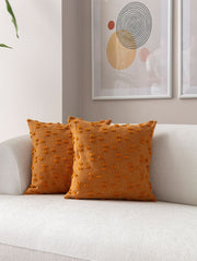 Conjunto de capa de almofada – 43 x 43 cm – Laranja – Poliester