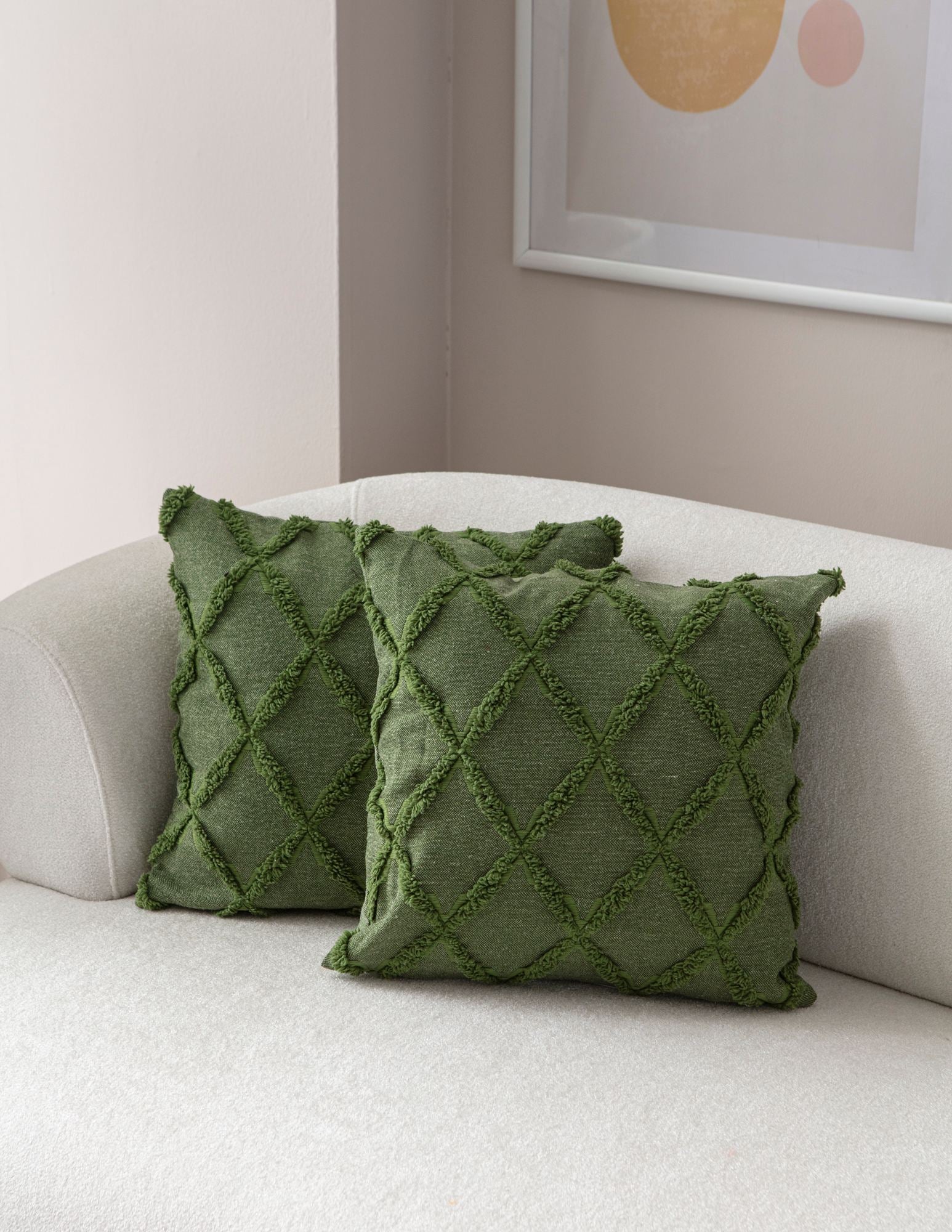 Conjunto de capa de almofada – 43 x 43 cm – Verde – 100% Poliéster