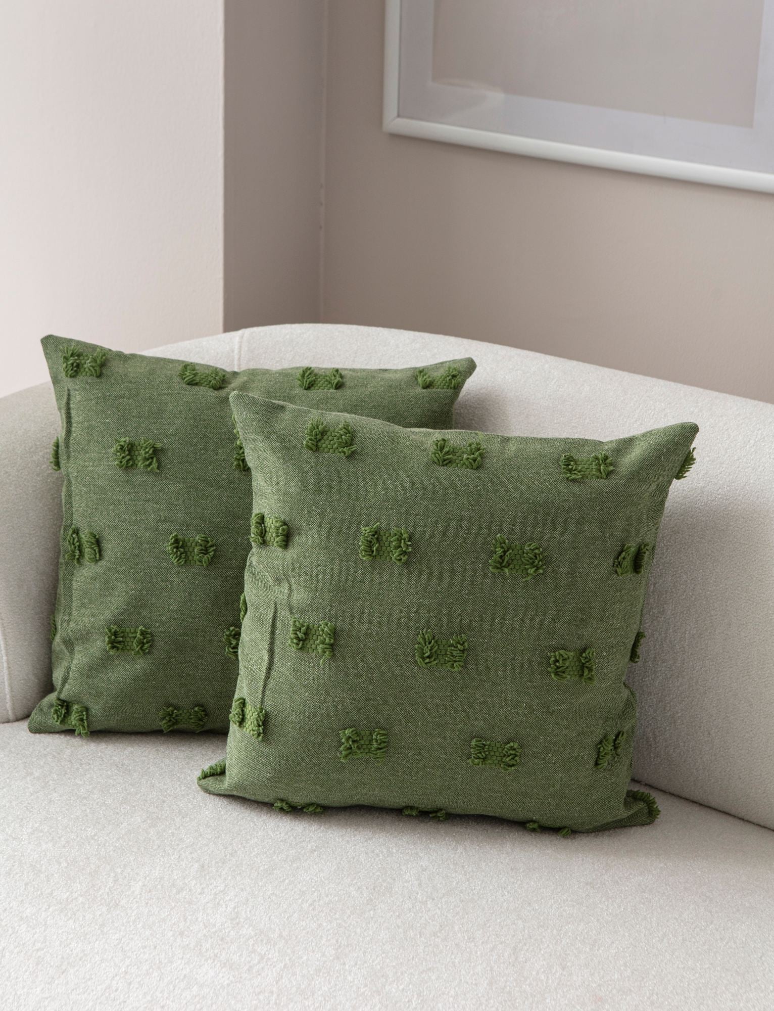 Conjunto de capa de almofada – 43 x 43 cm – Verde – 100% Poliéster