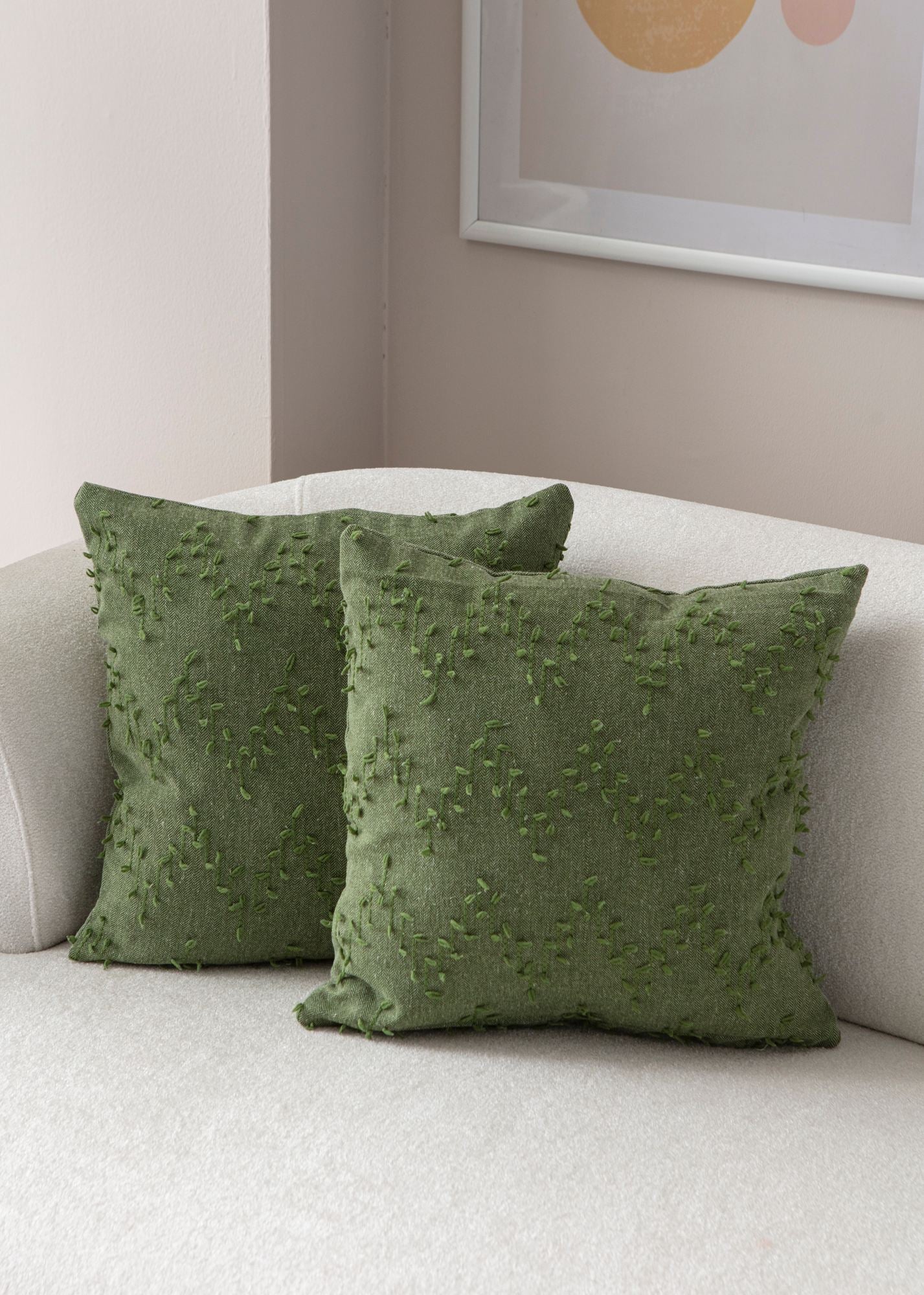 Conjunto de capa de almofada – 43 x 43 cm – Verde – 100% Poliester