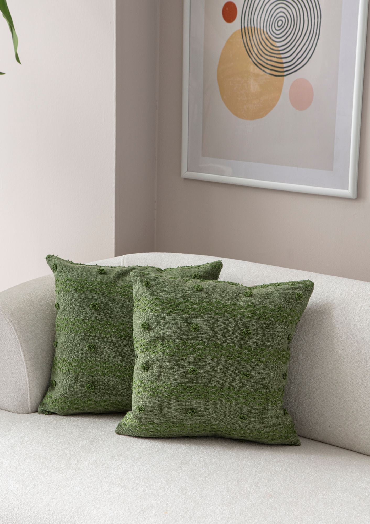 Conjunto de capas de almofada – 43 x 43 cm – Verde – Poliéster