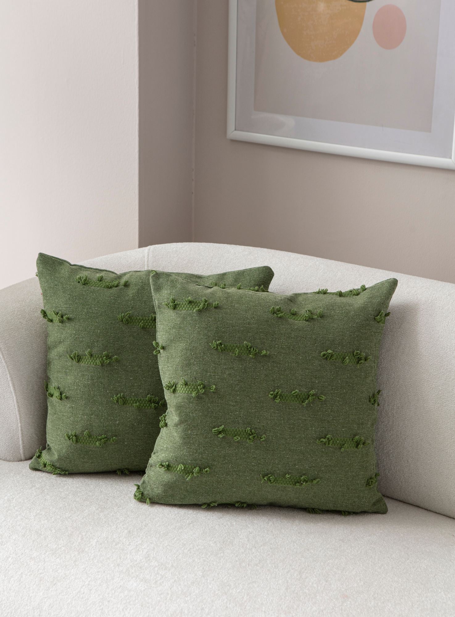 Conjunto de capa de almofada – 43 x 43 cm – Verde – 100% Poliéster