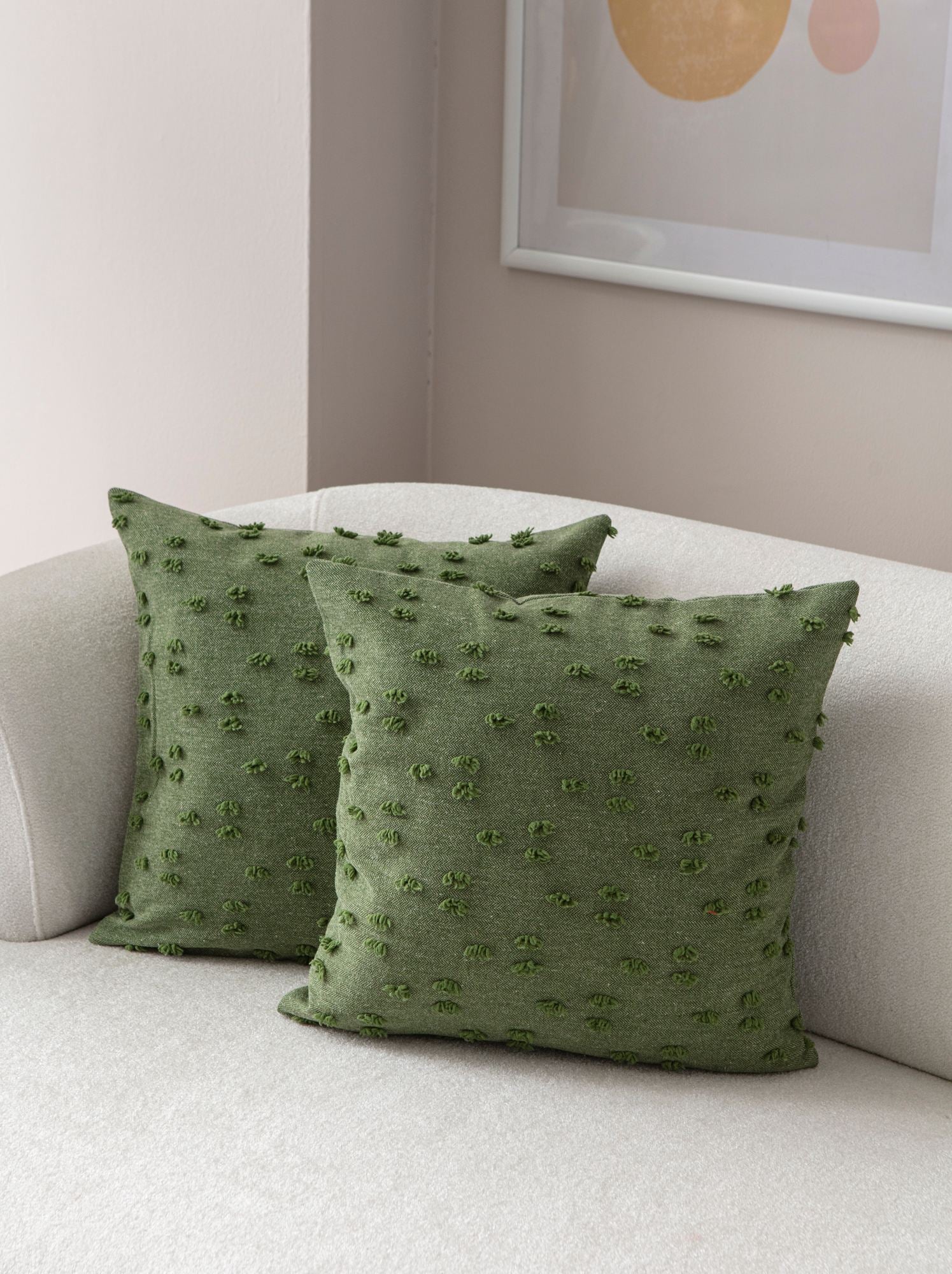 Conjunto de capa de almofada – 43 x 43 cm – Verde – 100% Poliéster