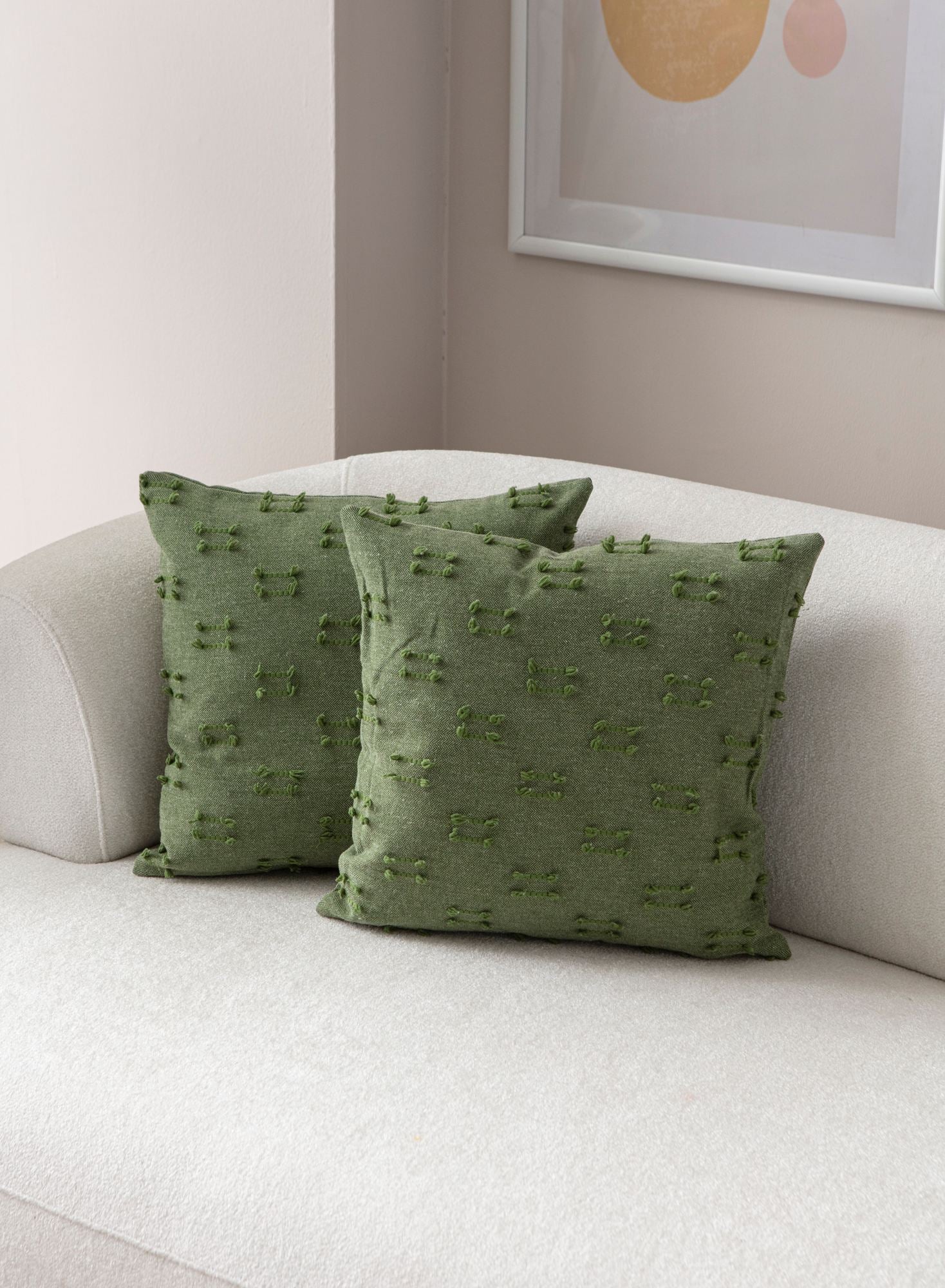 Conjunto de capa de almofada – 43 x 43 cm – Verde – 100% poliéster