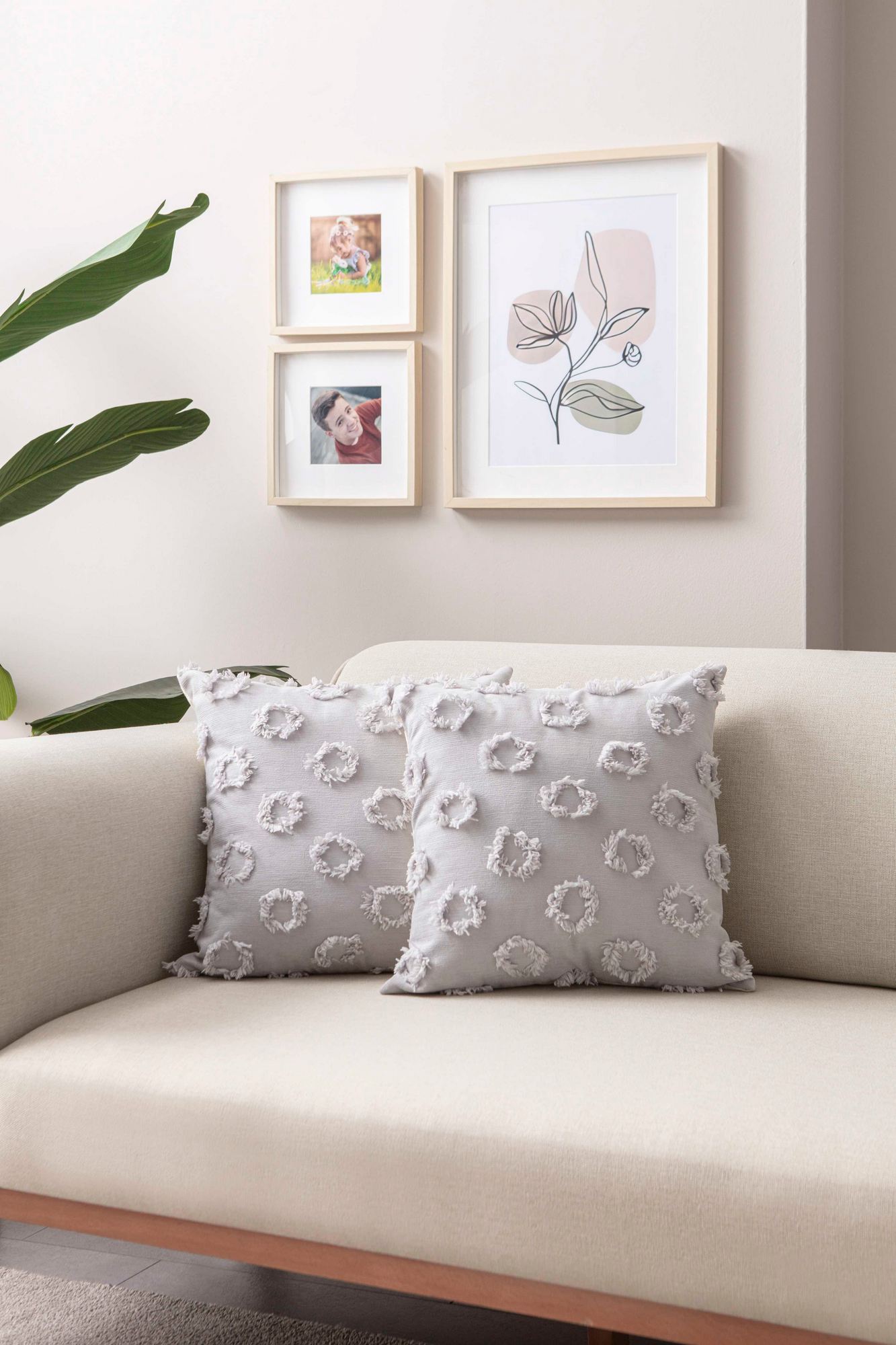 Conjunto de capas de almofada – 43 x 43 cm – Cinza – Poliester