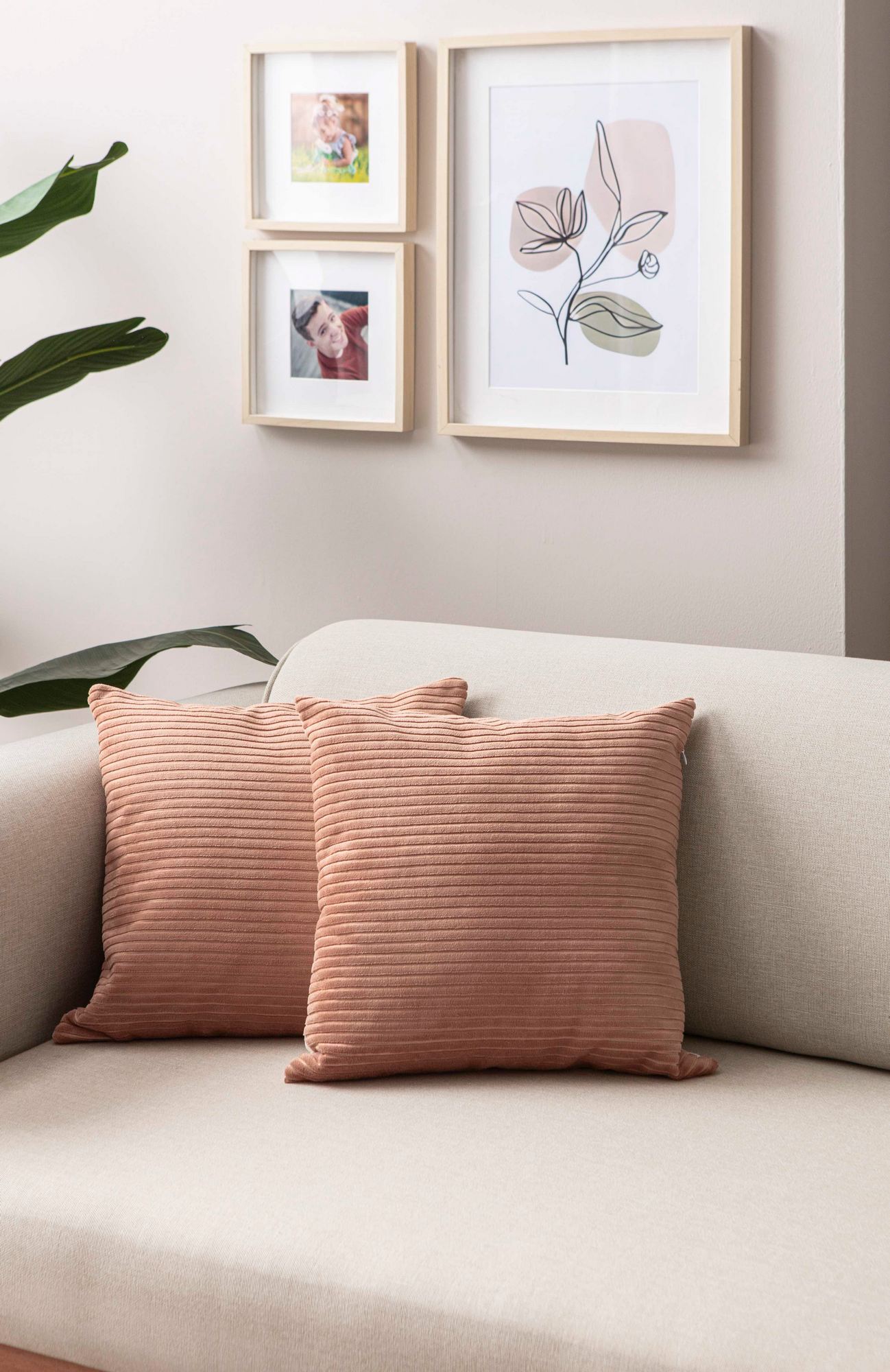 Conjunto de capas de almofada – 43 x 43 cm – Pó – 100% Poliéster