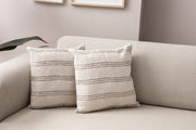 Conjunto de capa de almofada – 43 x 43 cm – Bege – Poliester
