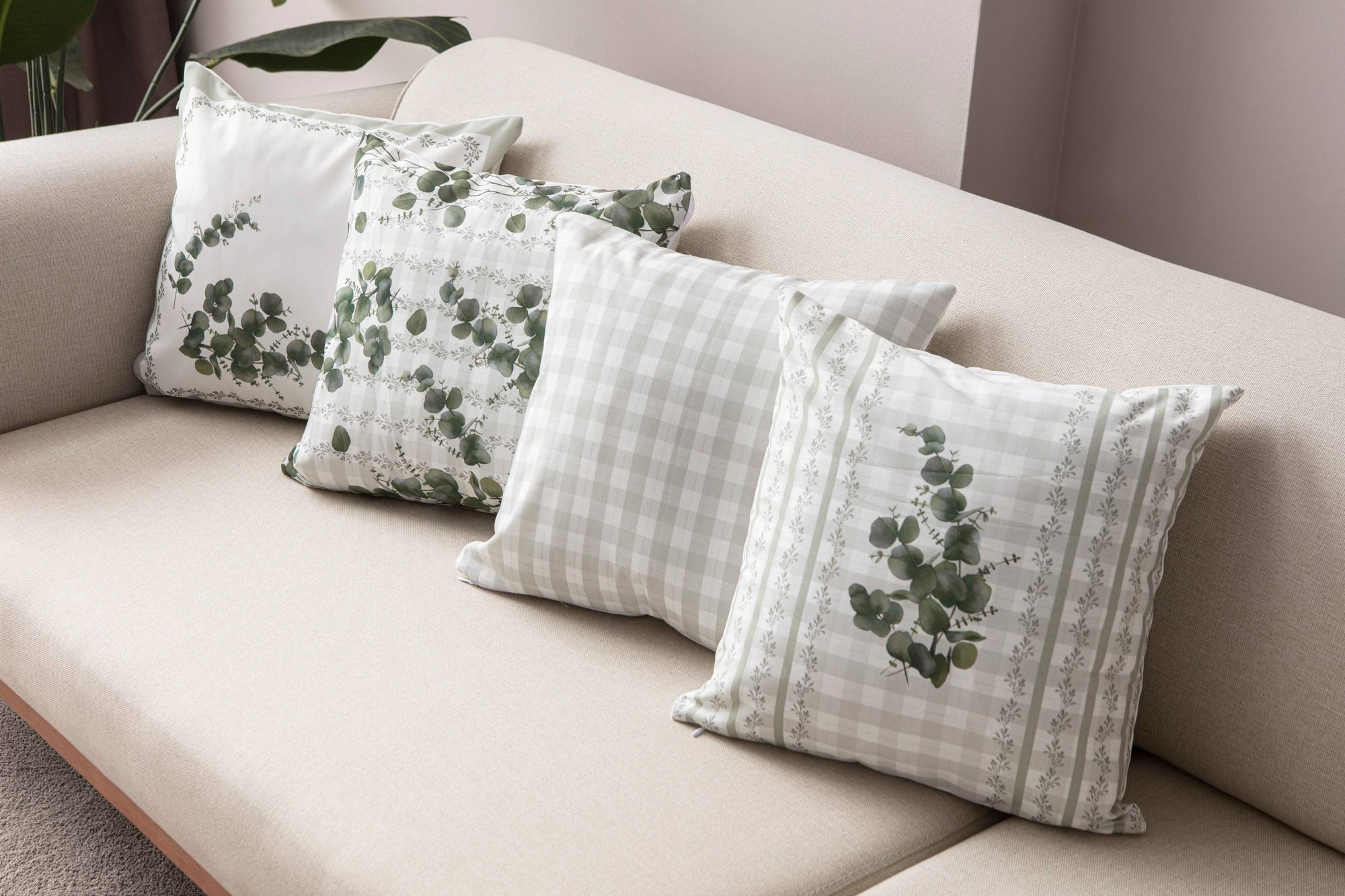 Conjunto de capas de almofada – 43 x 43 cm – Verde – 100% Poliéster