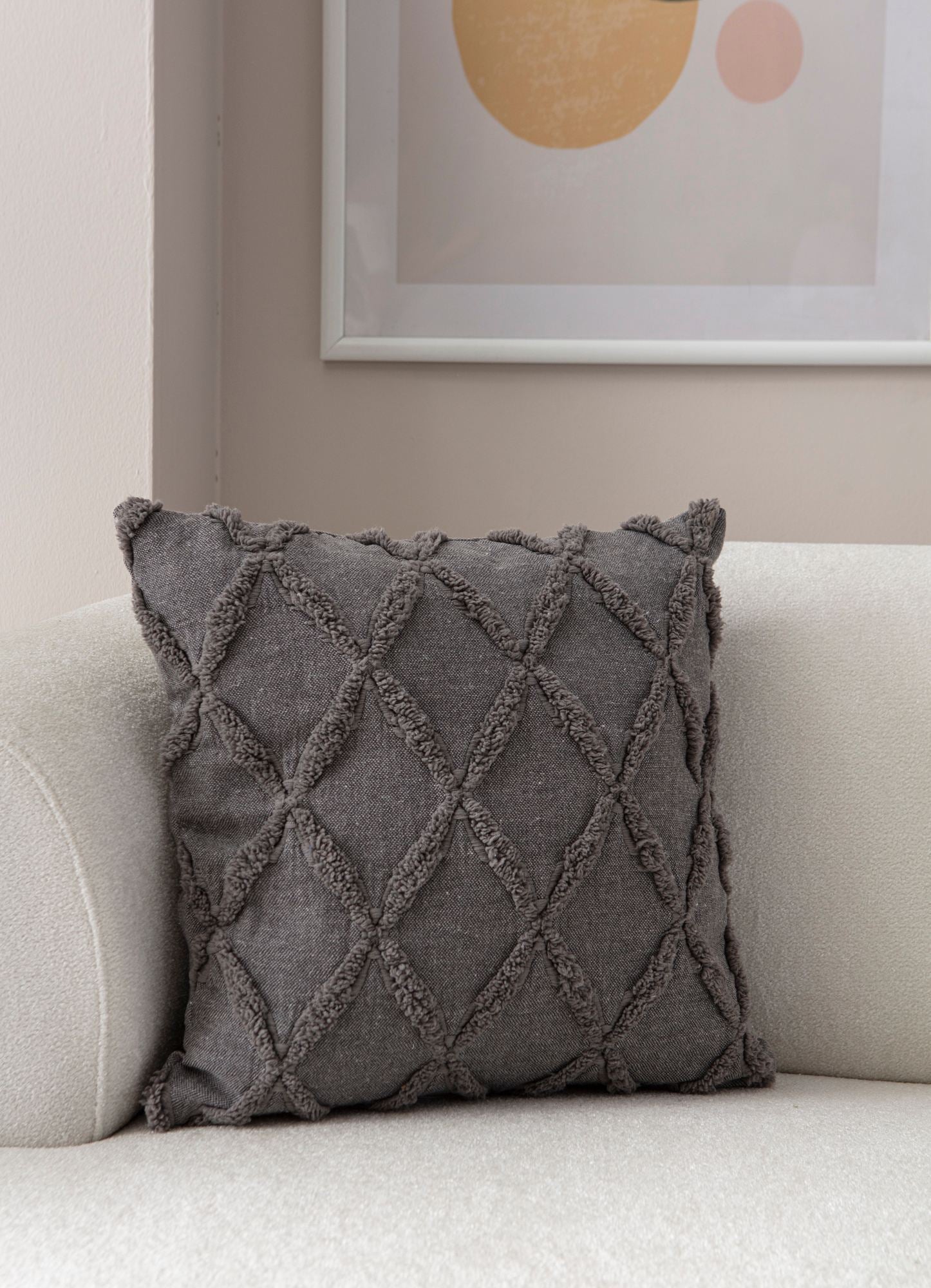 Capa de almofada – 43 x 43 cm – Cinza – Poliester
