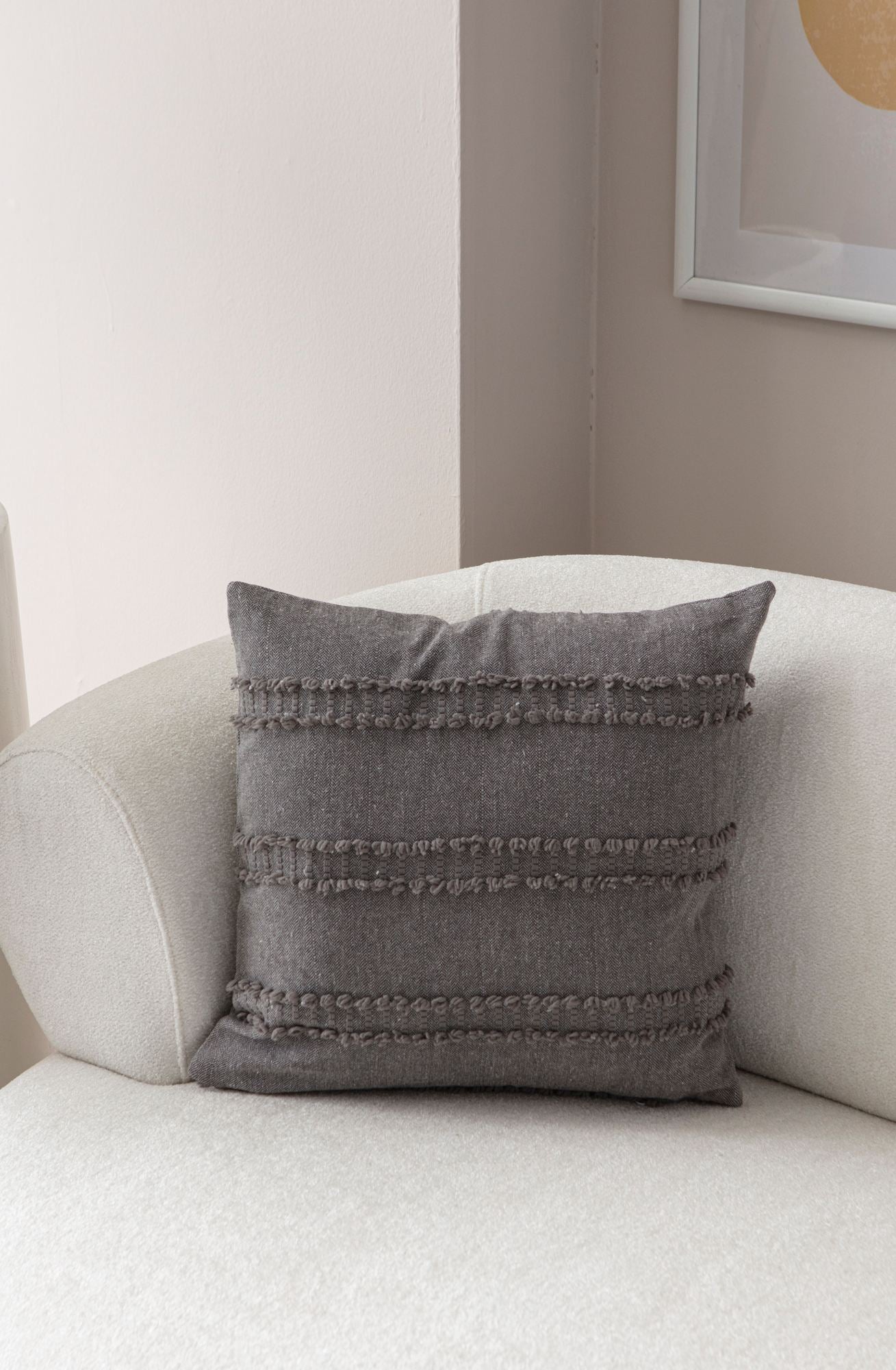 Capa de almofada – 43 x 43 cm – Cinza – Poliester