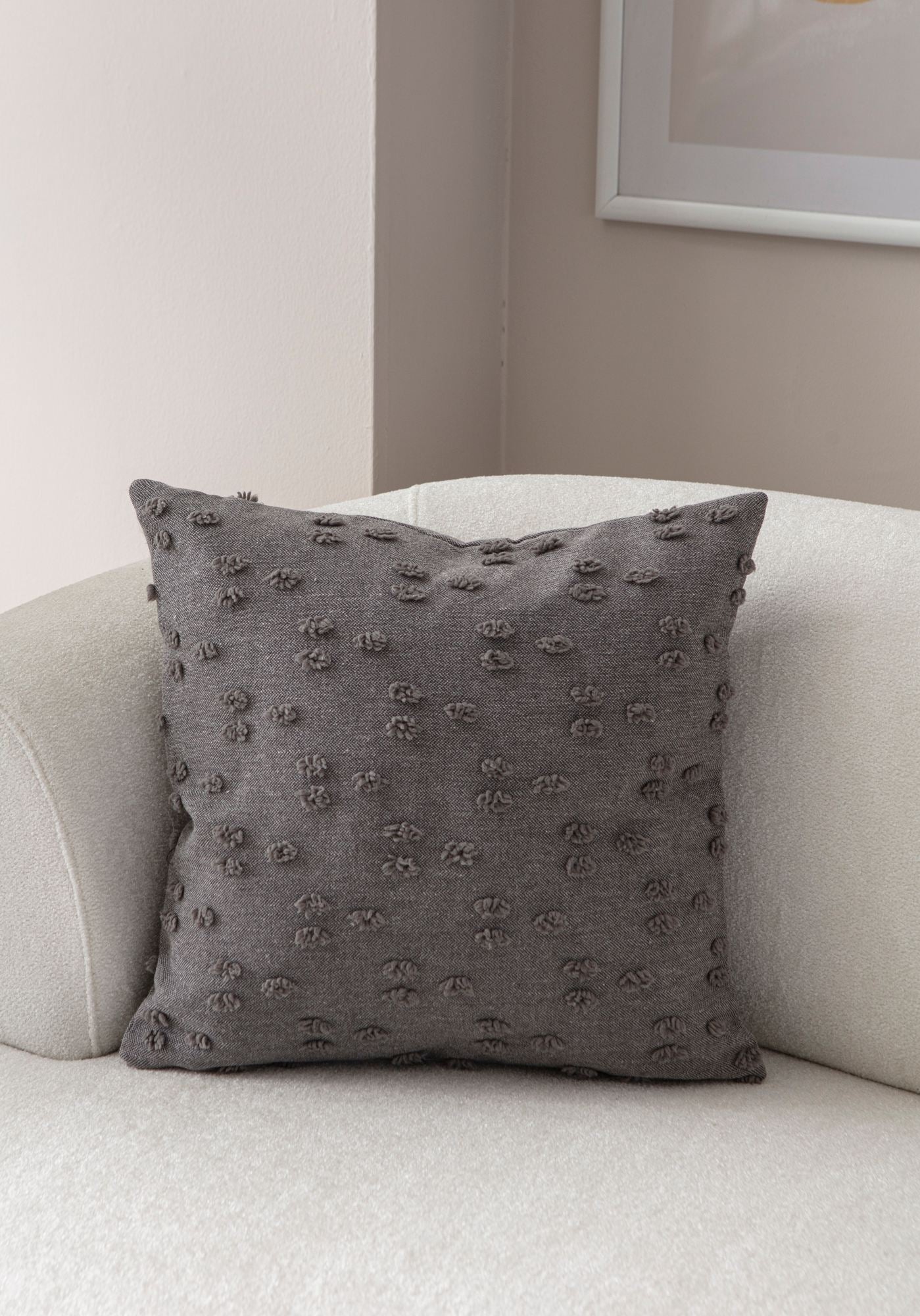 Capa de almofada – 43 x 43 cm – Cinza – Poliéster