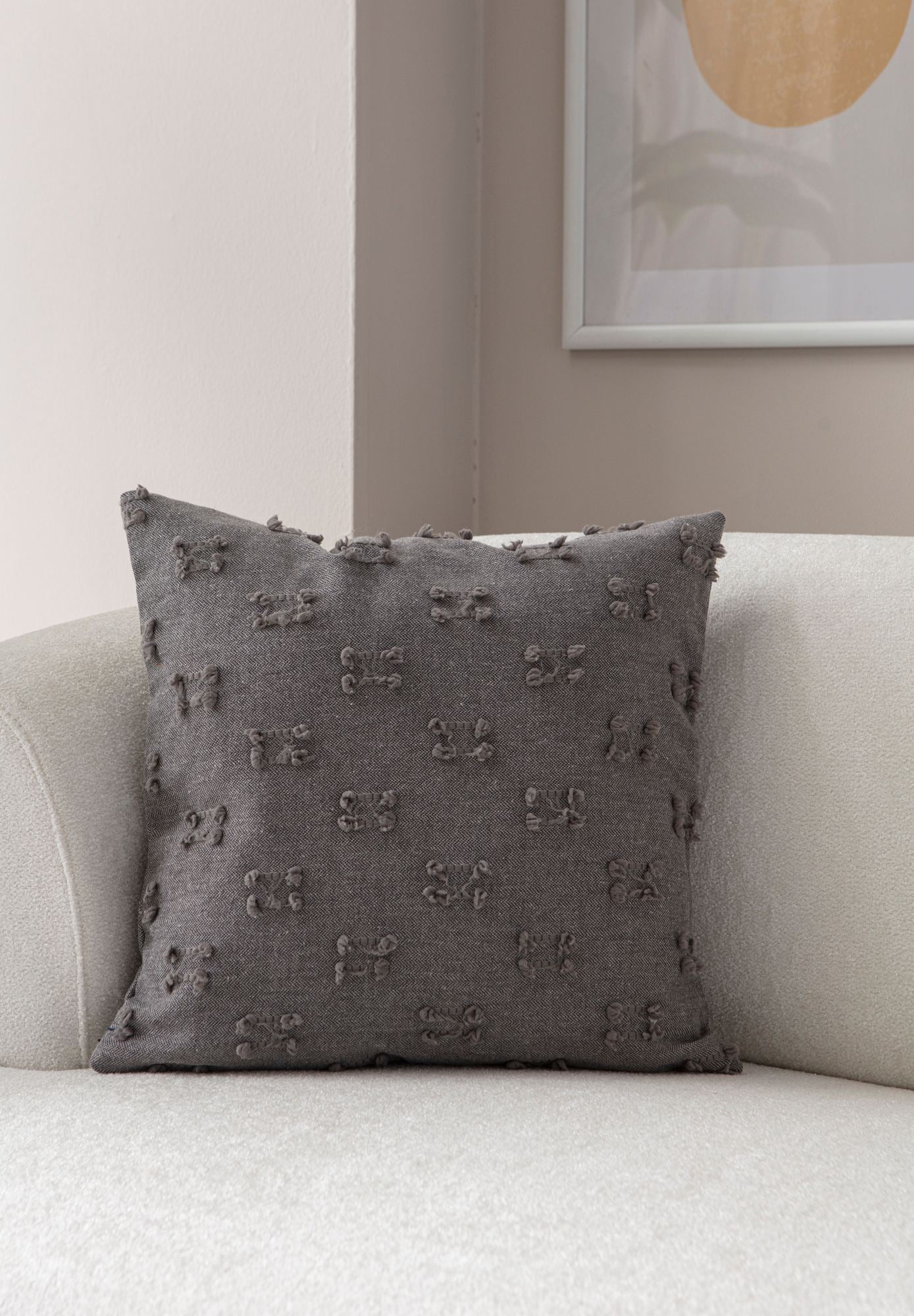 Capa de almofada – 43 x 43 cm – Cinza – Poliester