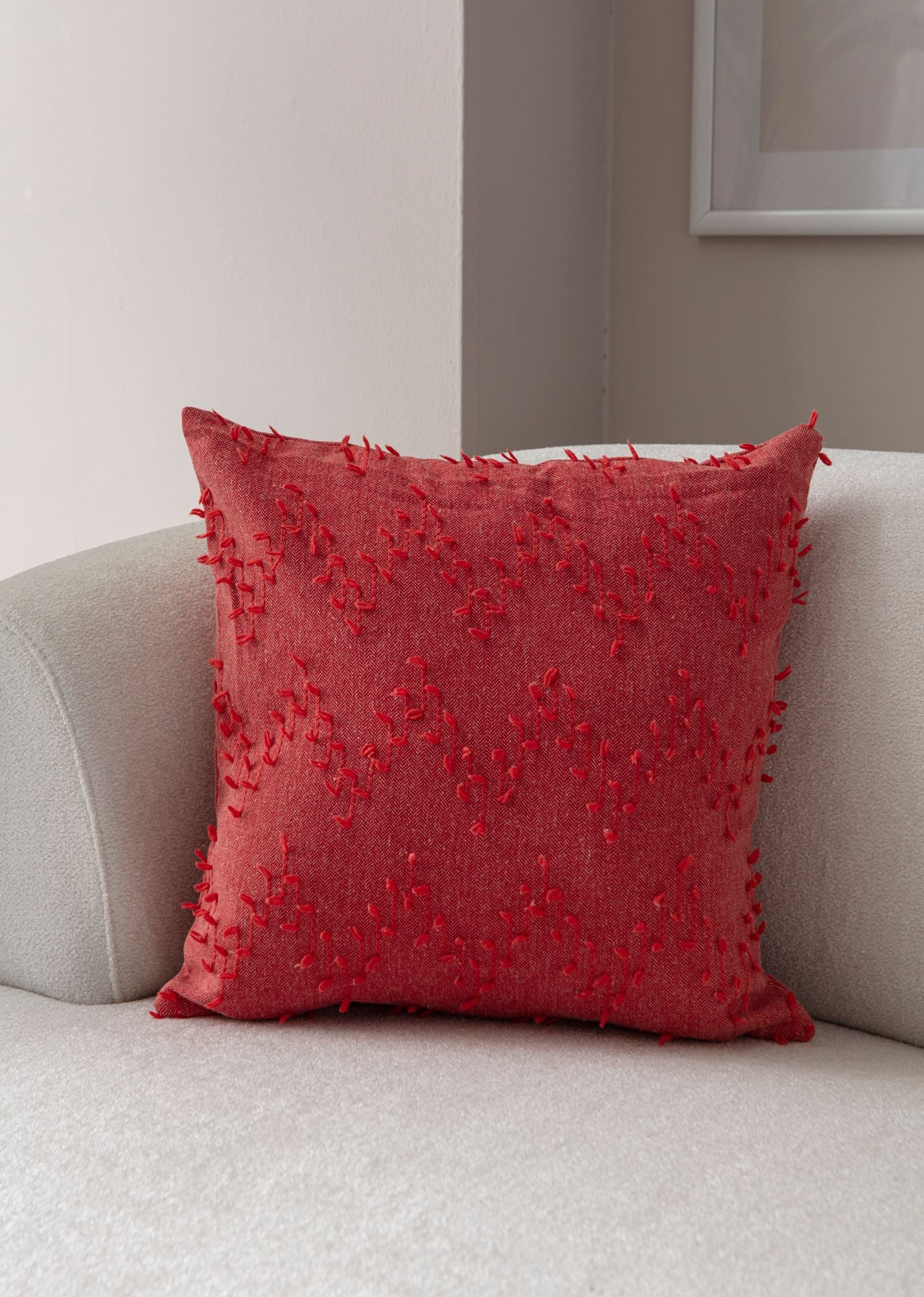 Capa de almofada – 43 x 43 cm – Vermelho – Poliéster
