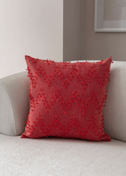 Capa de almofada – 43 x 43 cm – Vermelho – Poliéster