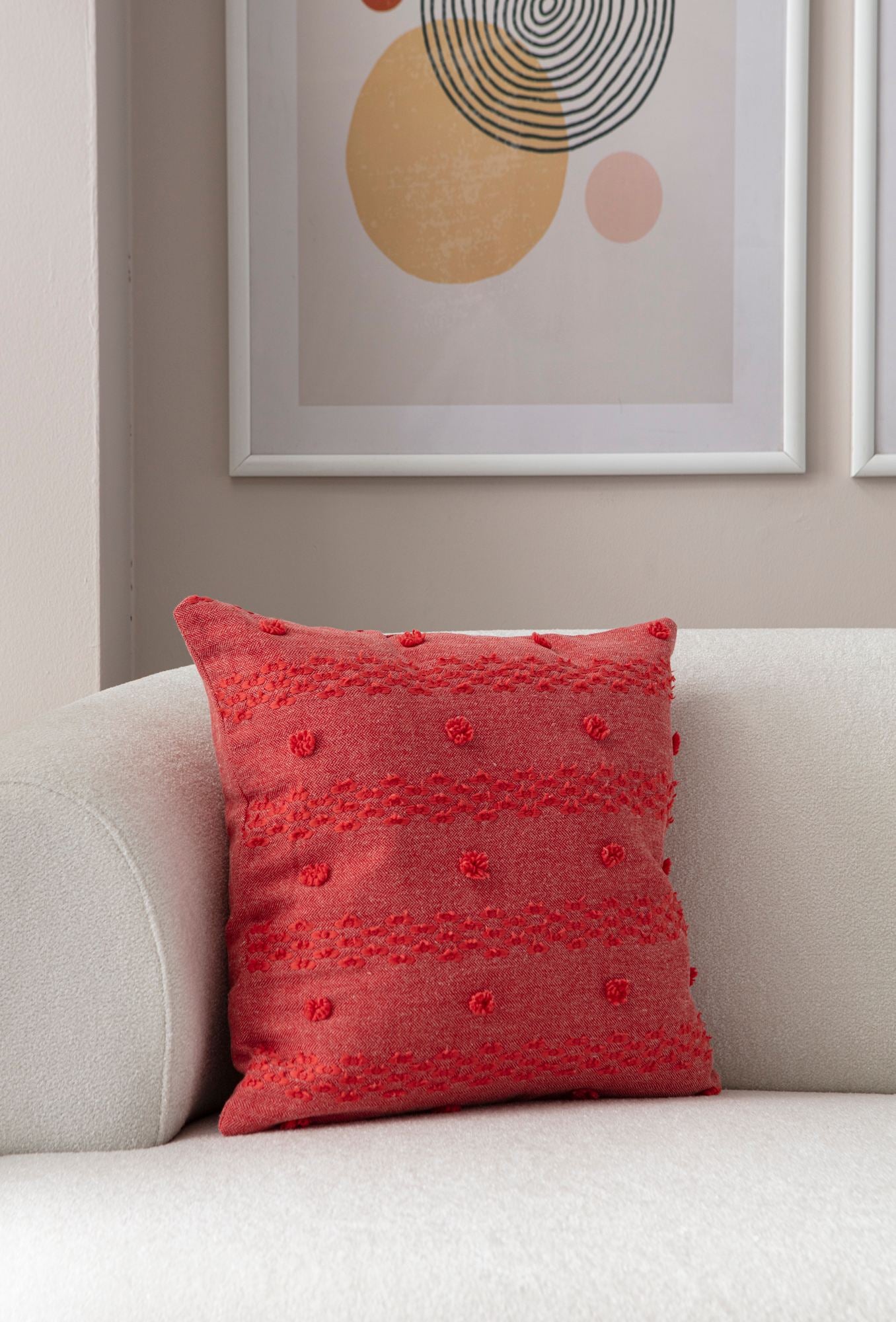 Capa de almofada – 43 x 43 cm – Vermelho – Poliéster