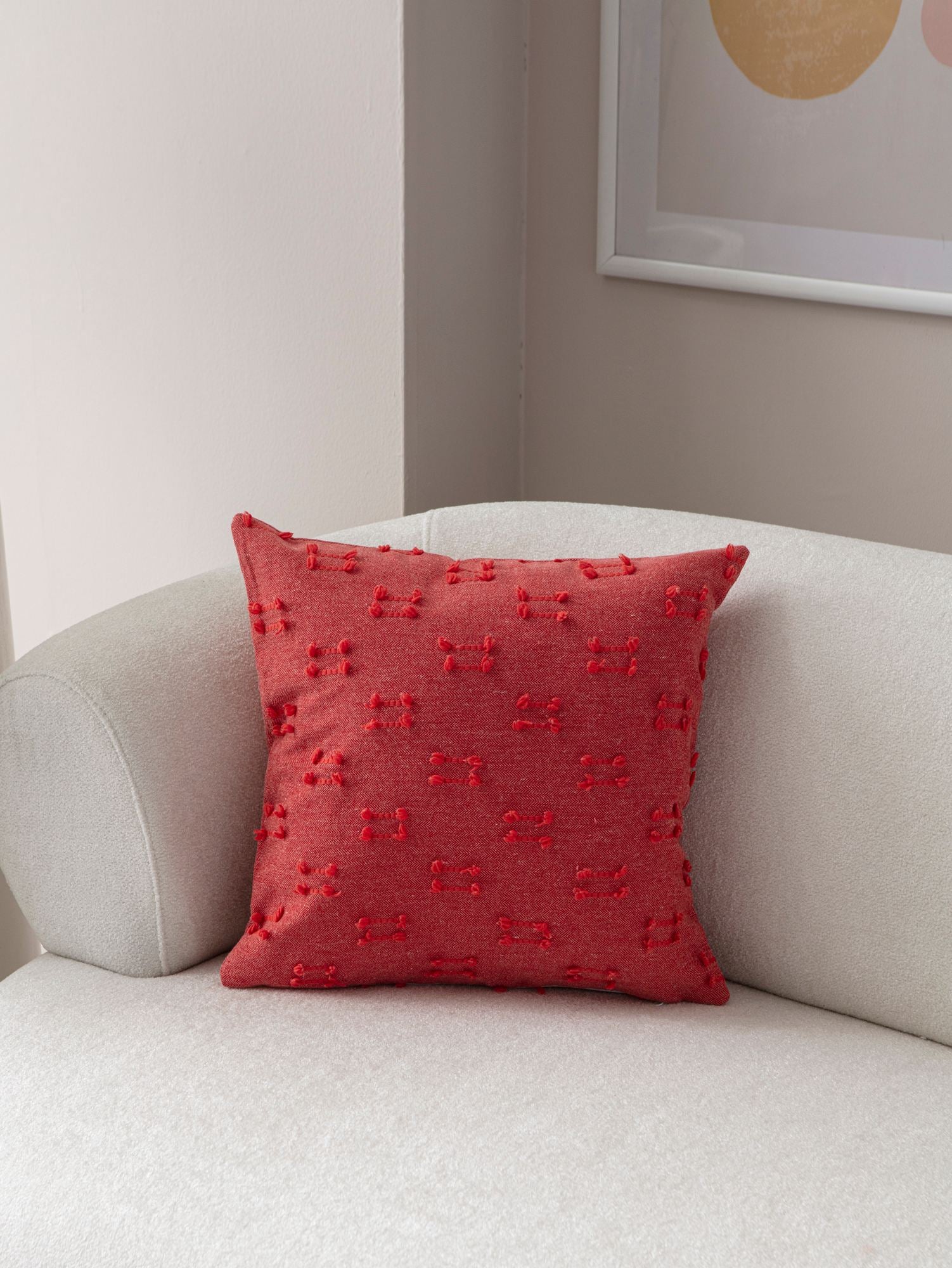 Capa de almofada – 43 x 43 cm – Vermelho – 100% Poliéster