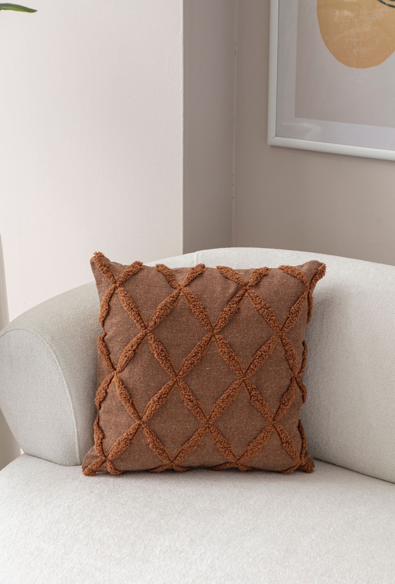 Capa de almofada – 43 x 43 cm – Marrom – poliéster