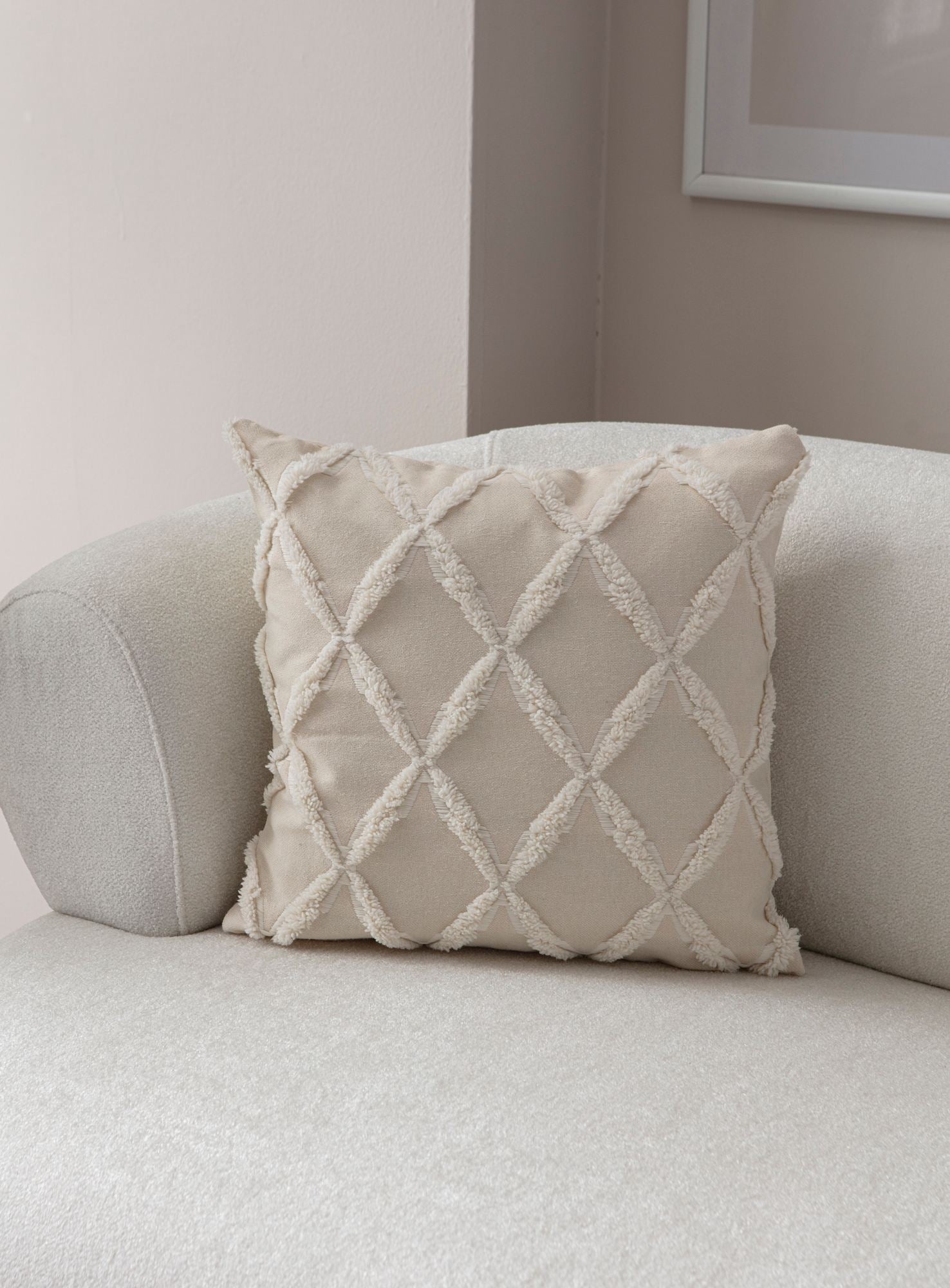 Capa de almofada – 43 x 43 cm – Creme – Poliester