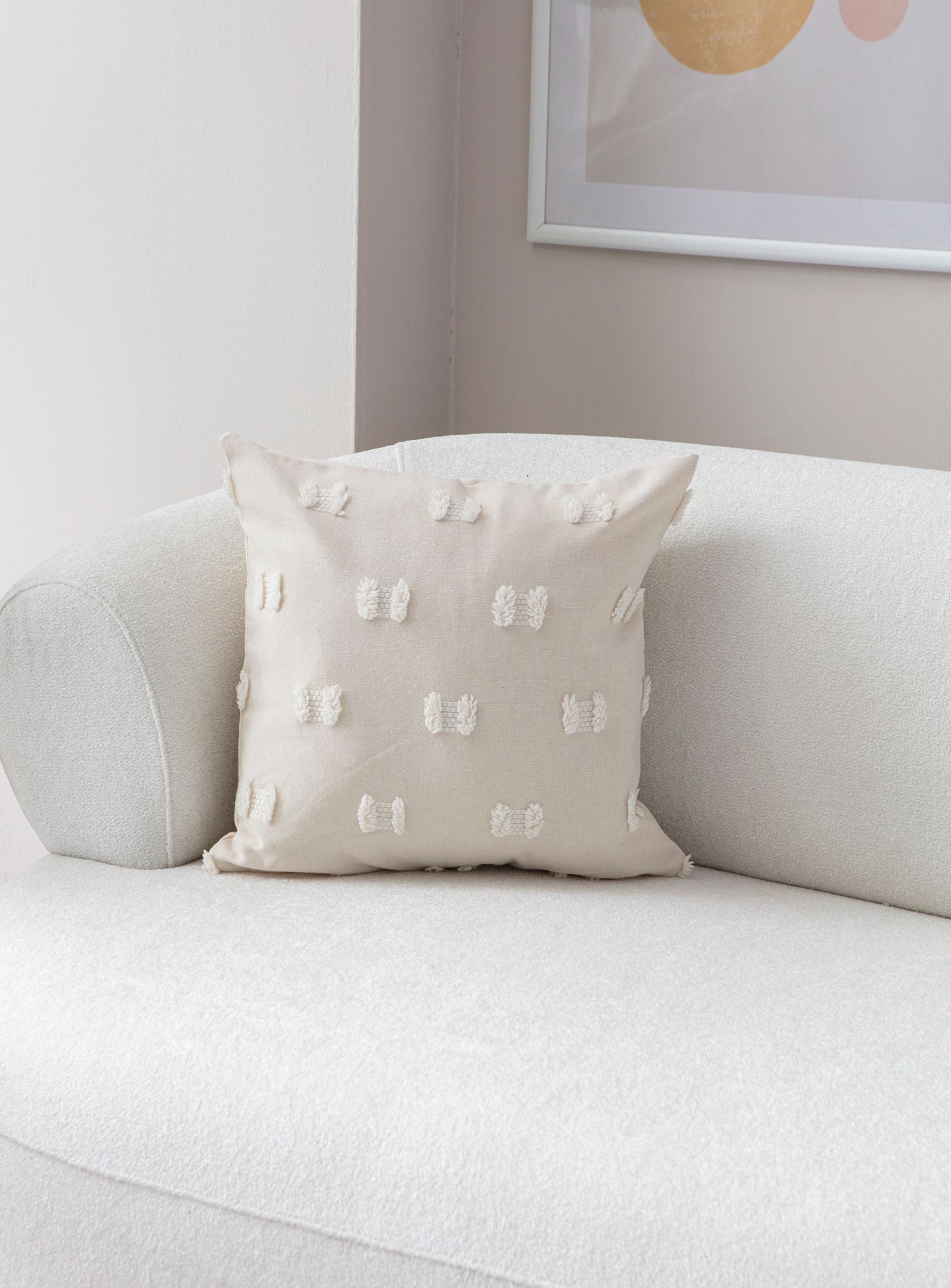 Capa de almofada – 43 x 43 cm – Creme – Poliéster