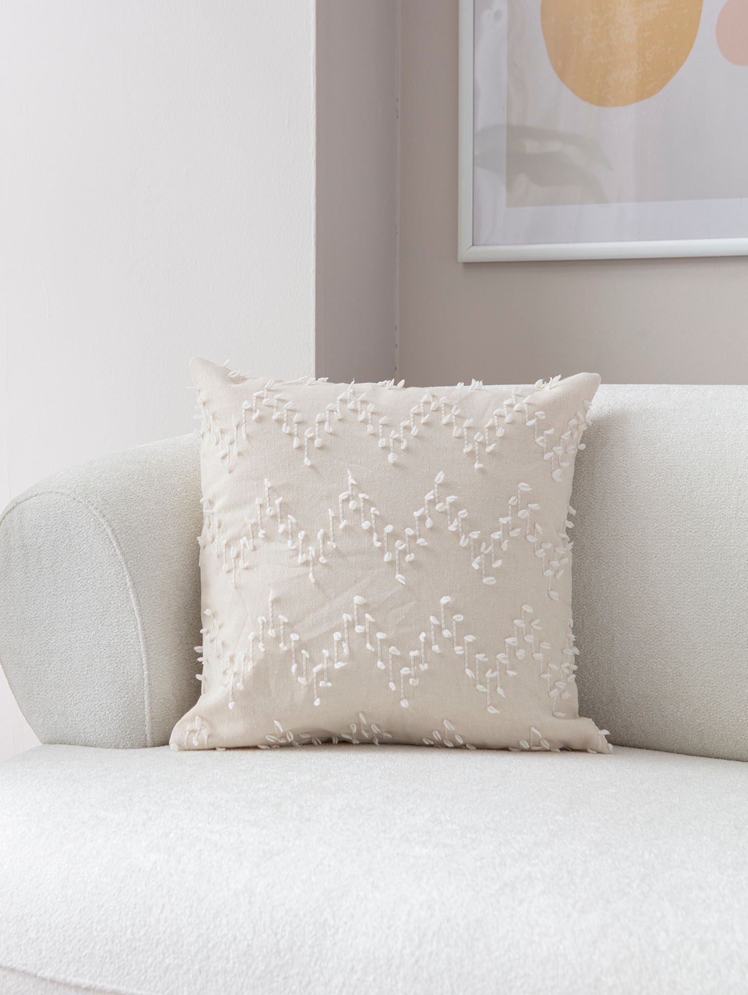 Capa de almofada – 43 x 43 cm – Creme – 100% Poliéster