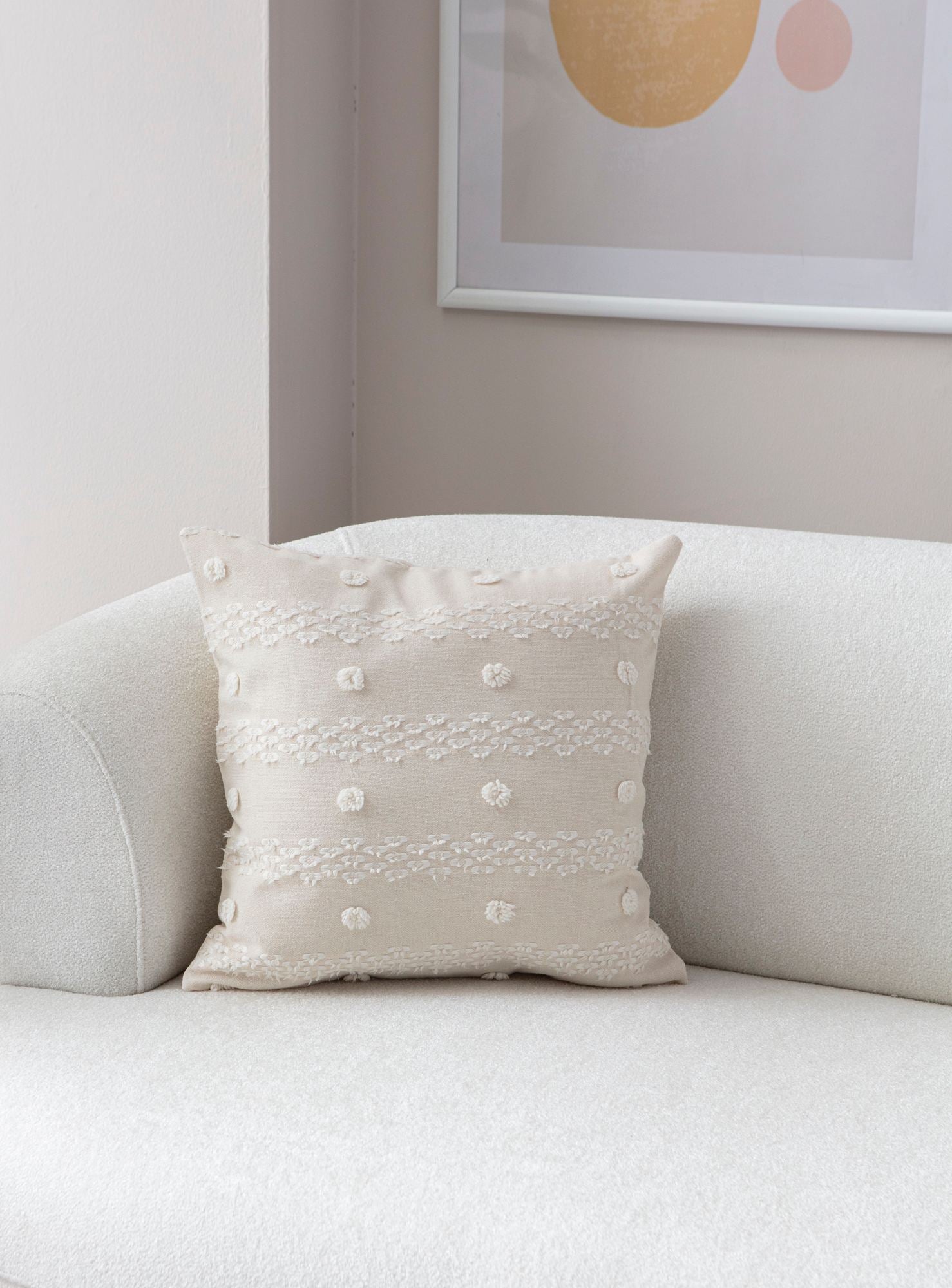 Capa de Almofada – 43 x 43 cm – Creme – Poliéster