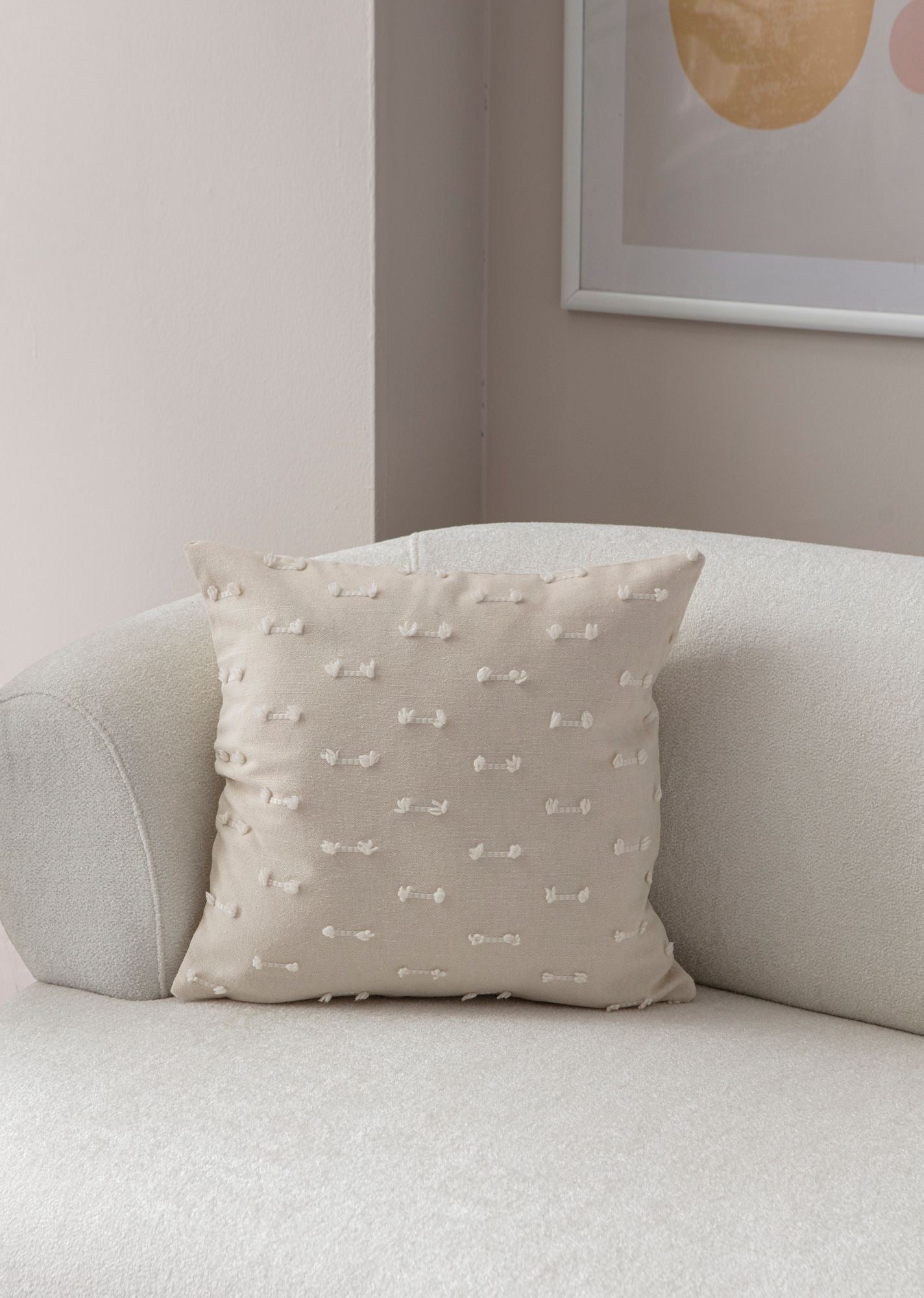 Capa de almofada – 43 x 43 cm – Creme – Poliéster