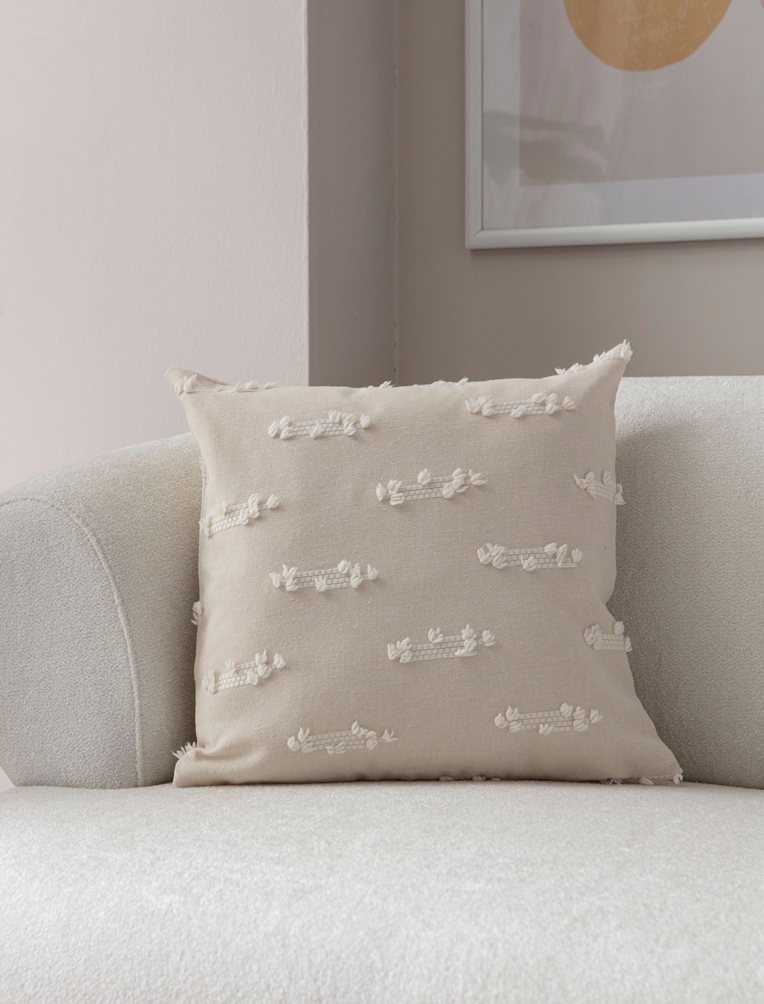 Capa de Almofada – 43 x 43 cm – Creme – Poliéster