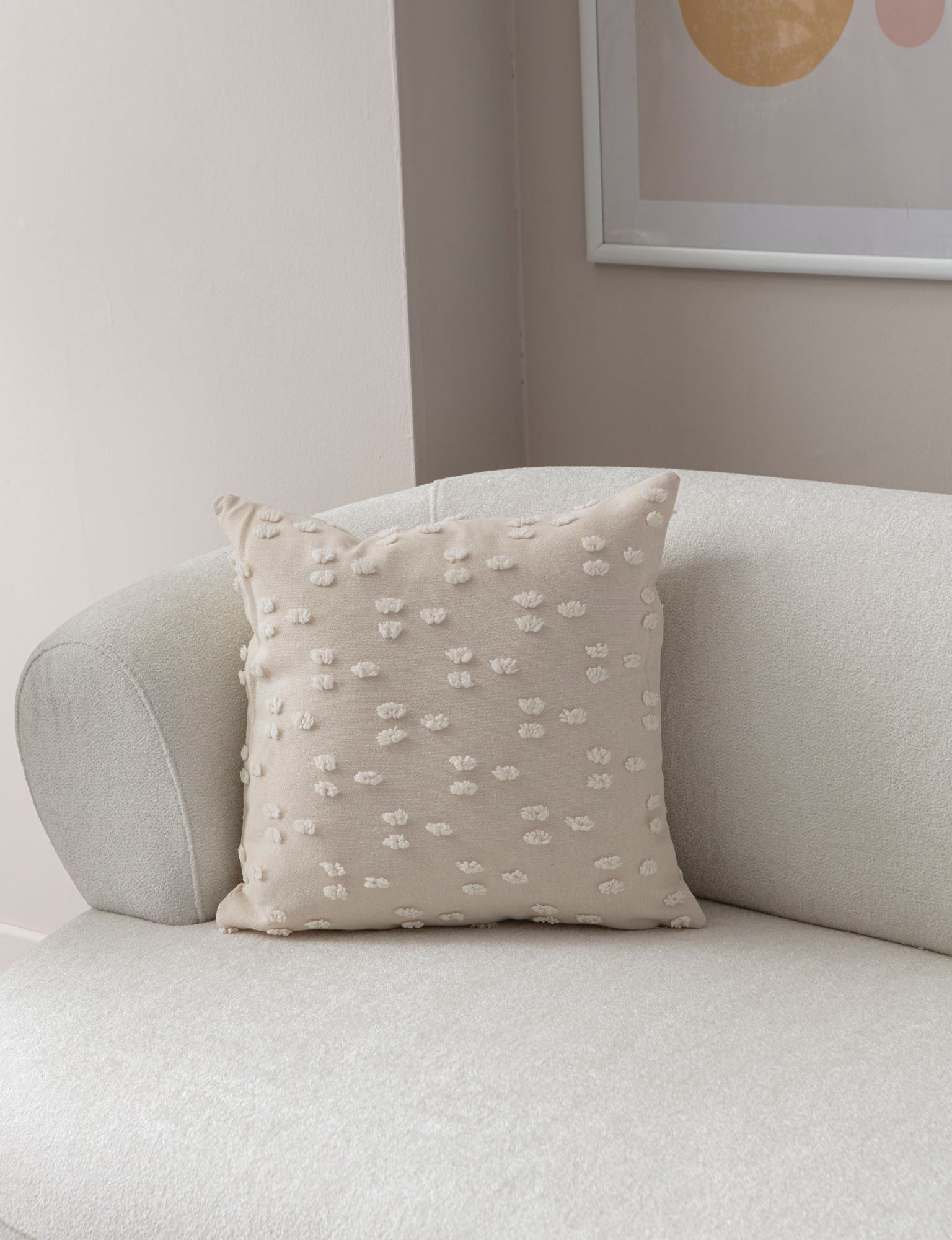 Capa de almofada – 43 x 43 cm – Creme – 100% poliéster