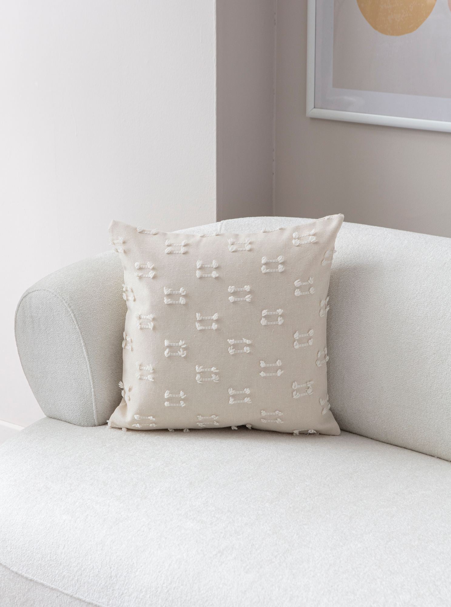 Capa de almofada – 43 x 43 cm – Creme – Poliéster