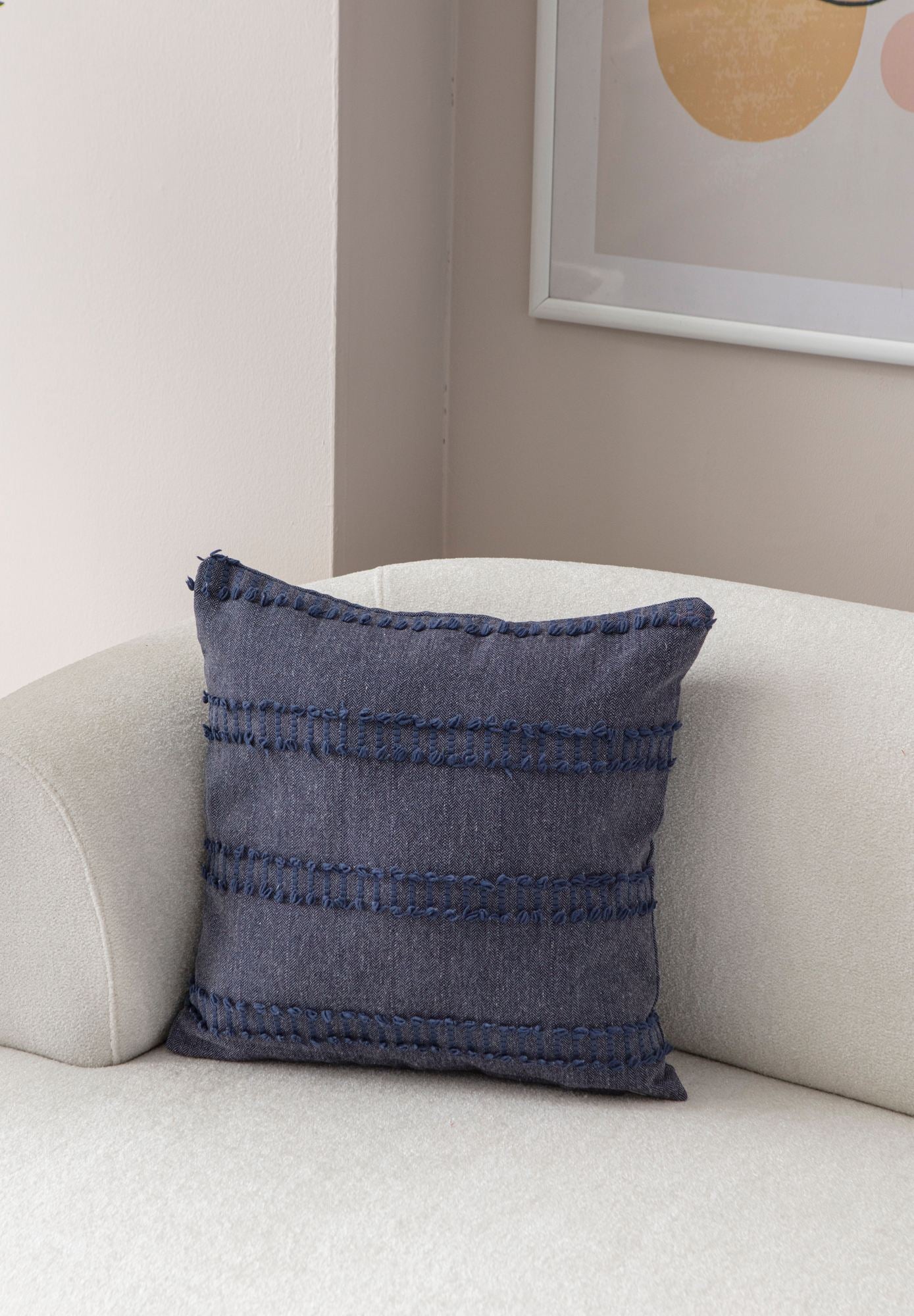 Capa de almofada – 43 x 43 cm – Azul – poliéster
