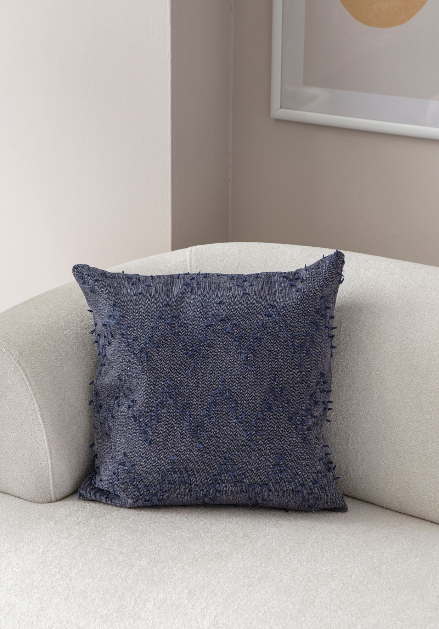 Capa de almofada – 43 x 43 cm – Azul – 100% Poliéster