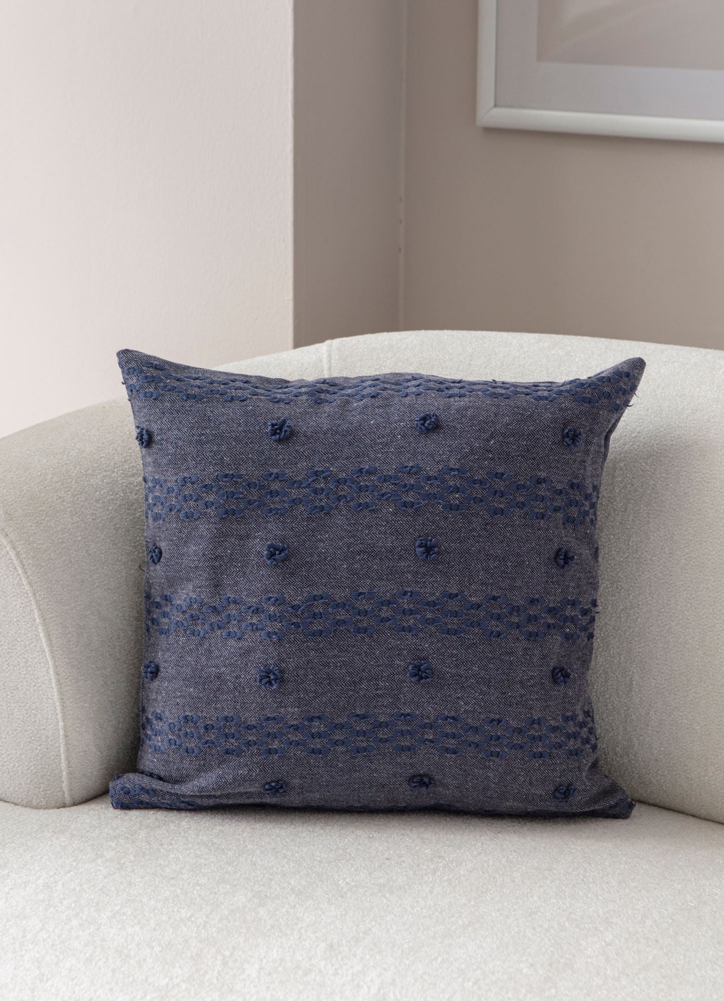 Capa de almofada – 43 x 43 cm – Azul – 100% Poliéster