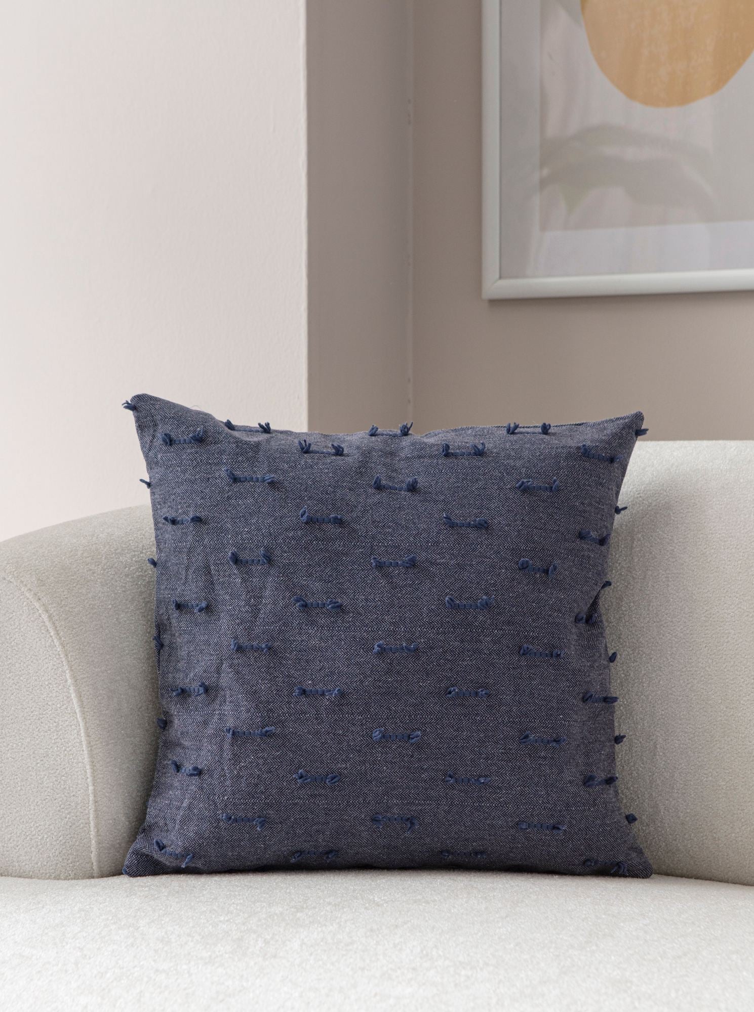 Capa de Almofada – 43 x 43 cm – Azul – 100% Poliéster