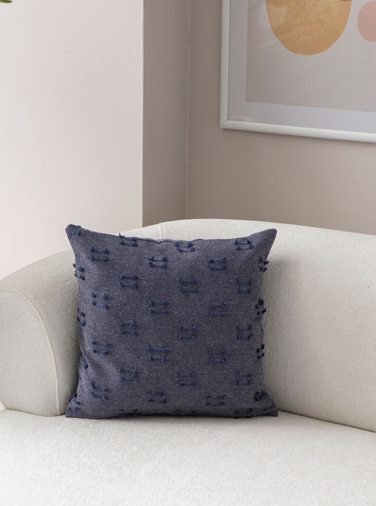 Capa de almofada – 43 x 43 cm – Azul – poliéster