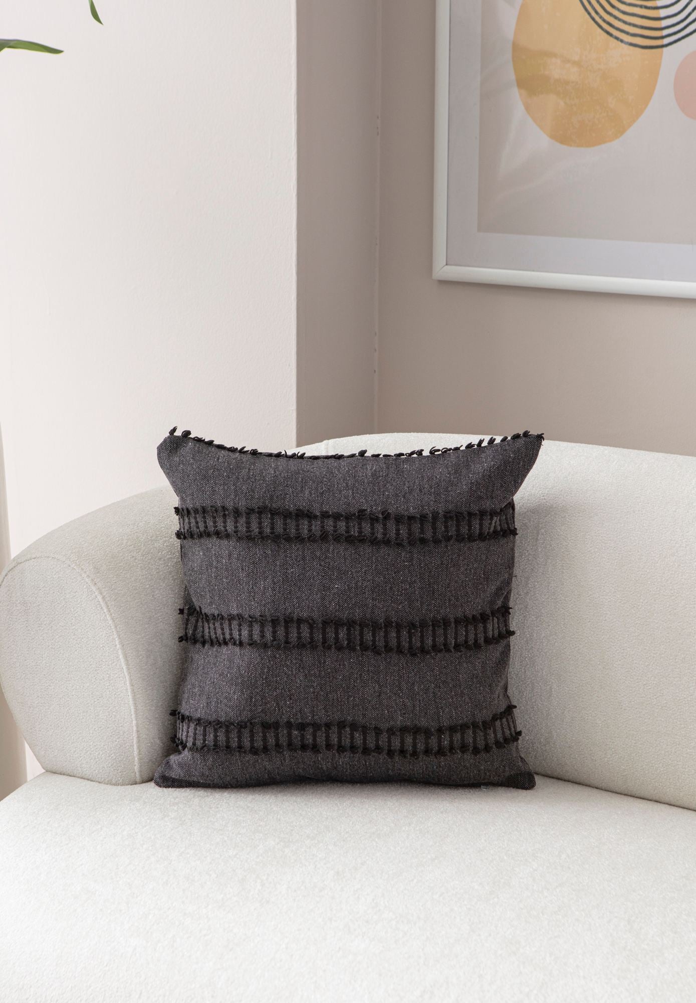 Capa de Almofada – 43 x 43 cm – Preto – Poliéster