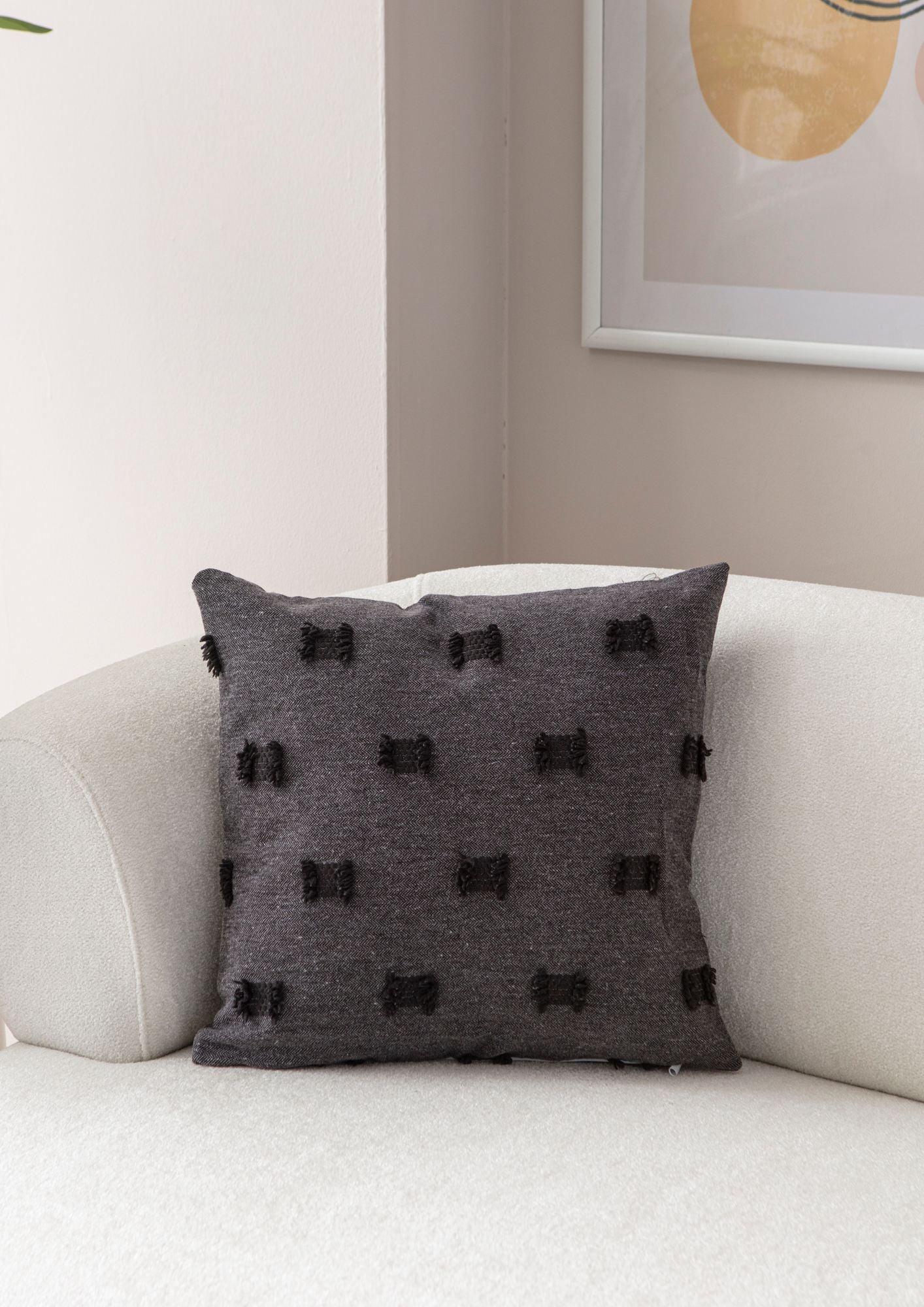 Capa de almofada – 43 x 43 cm – Preto – 100% poliéster